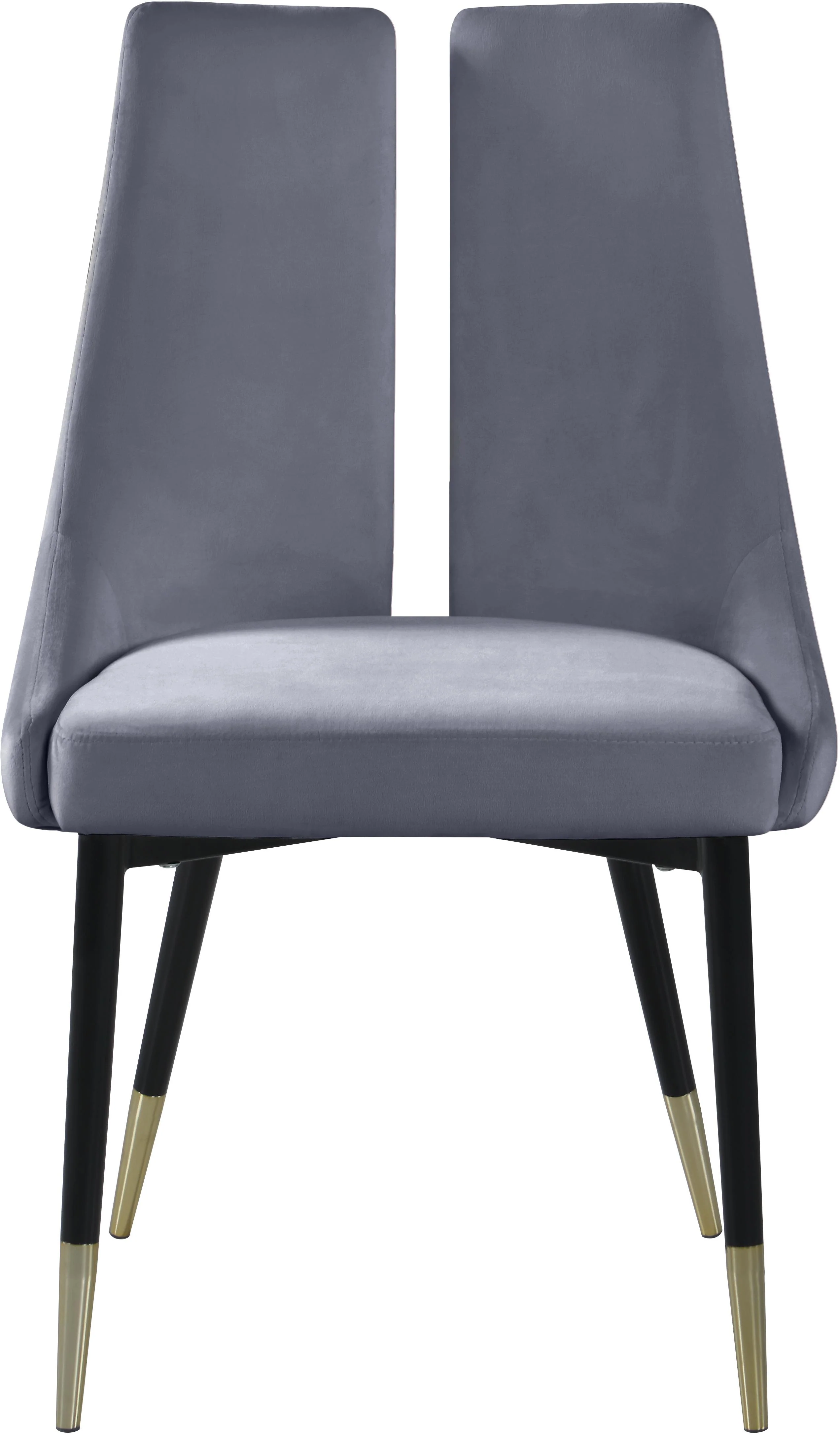 Sleek Grey Velvet Dining Chair - Image 6