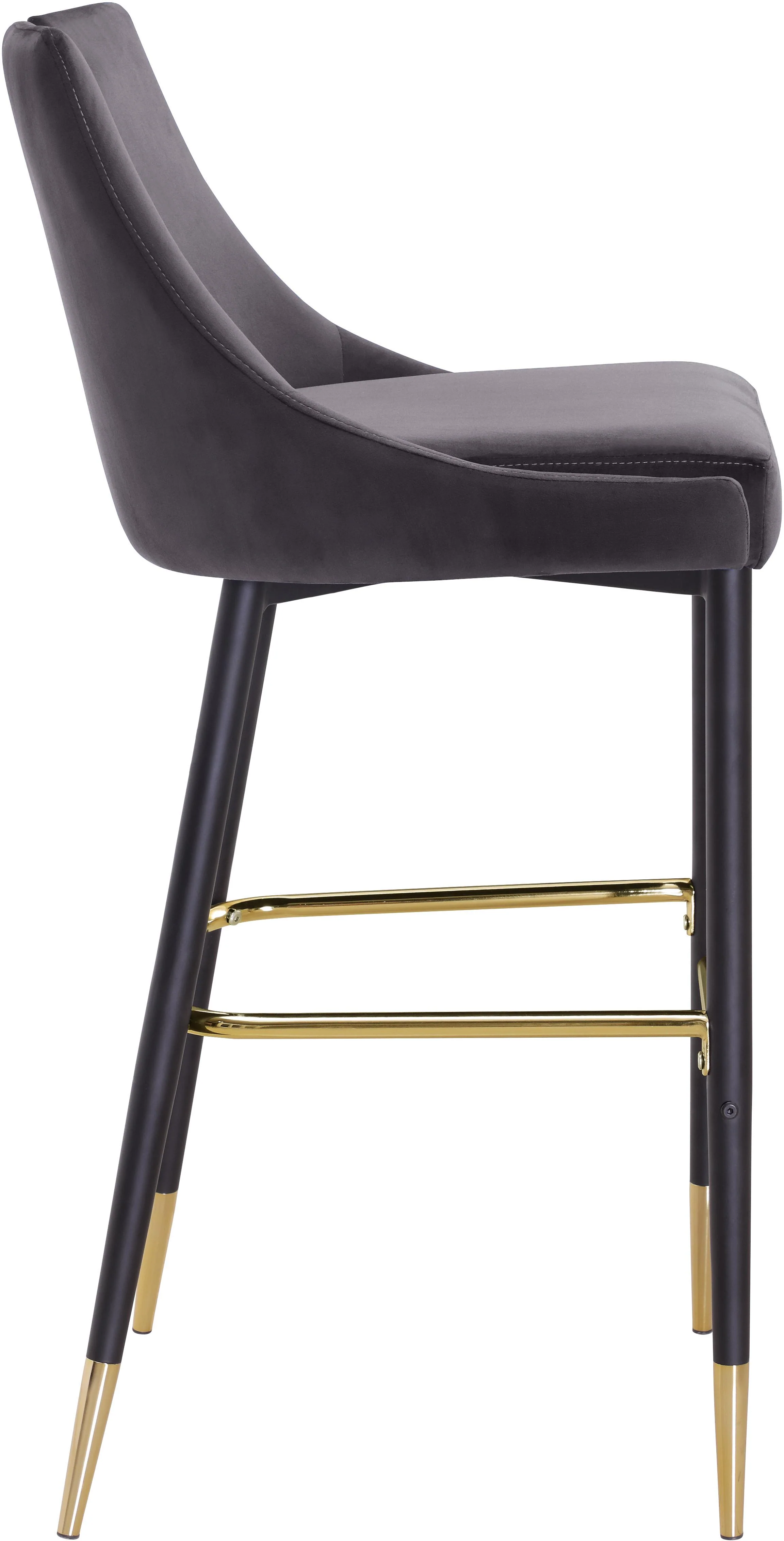 Sleek Grey Velvet Stool - Image 4