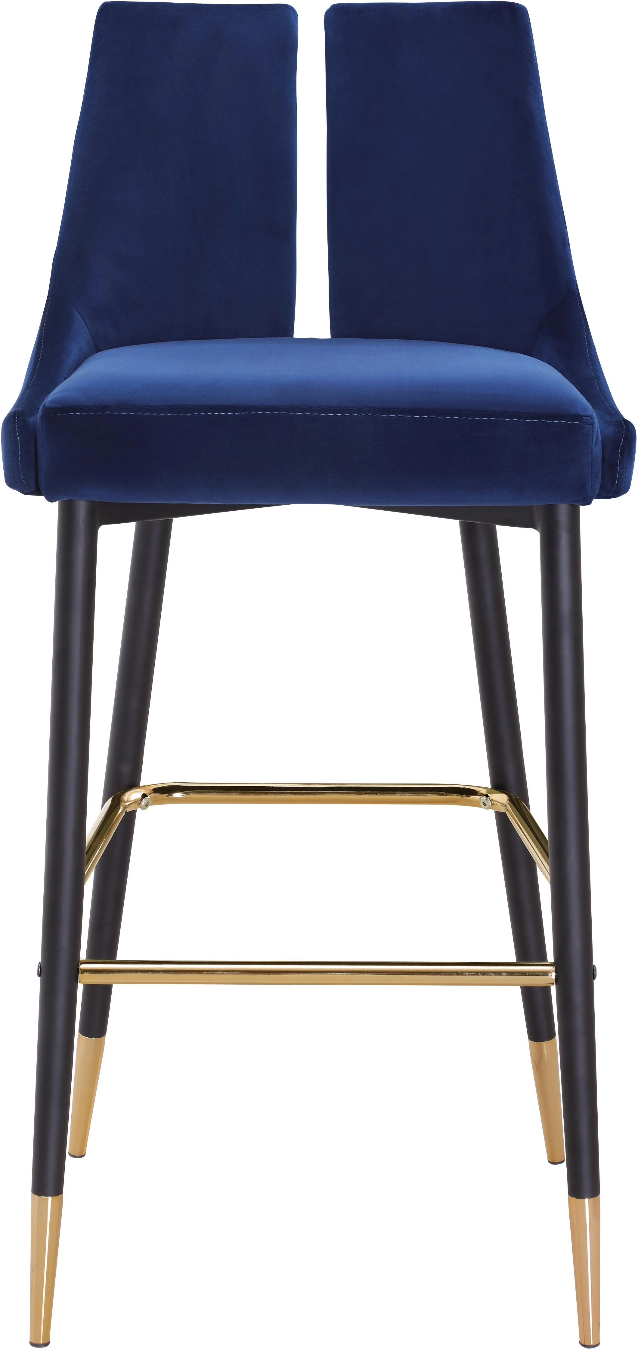 Sleek Navy Velvet Stool - Image 5