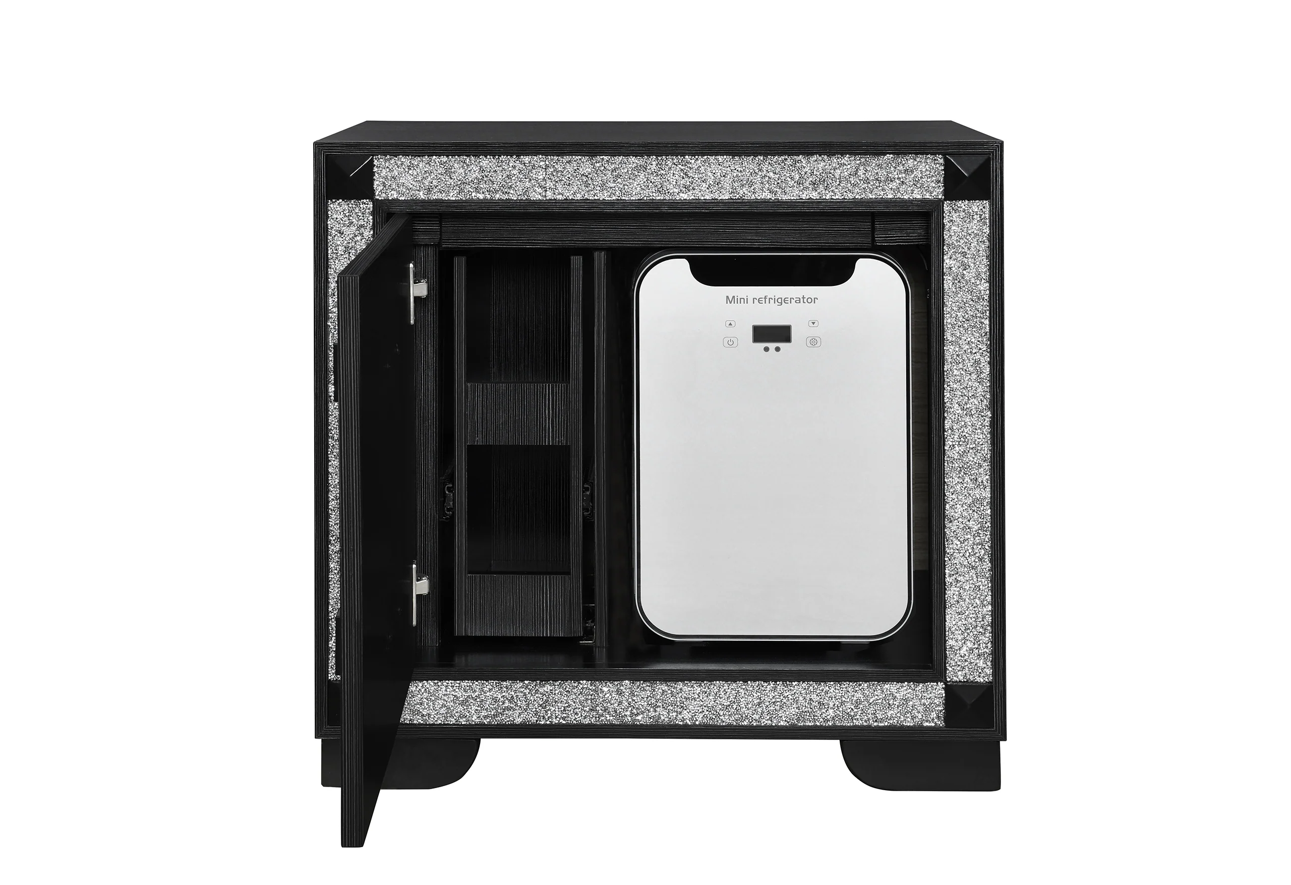 SOLEIL CHARCOAL NIGHTSTAND WITH COOLER AND SPEAKER