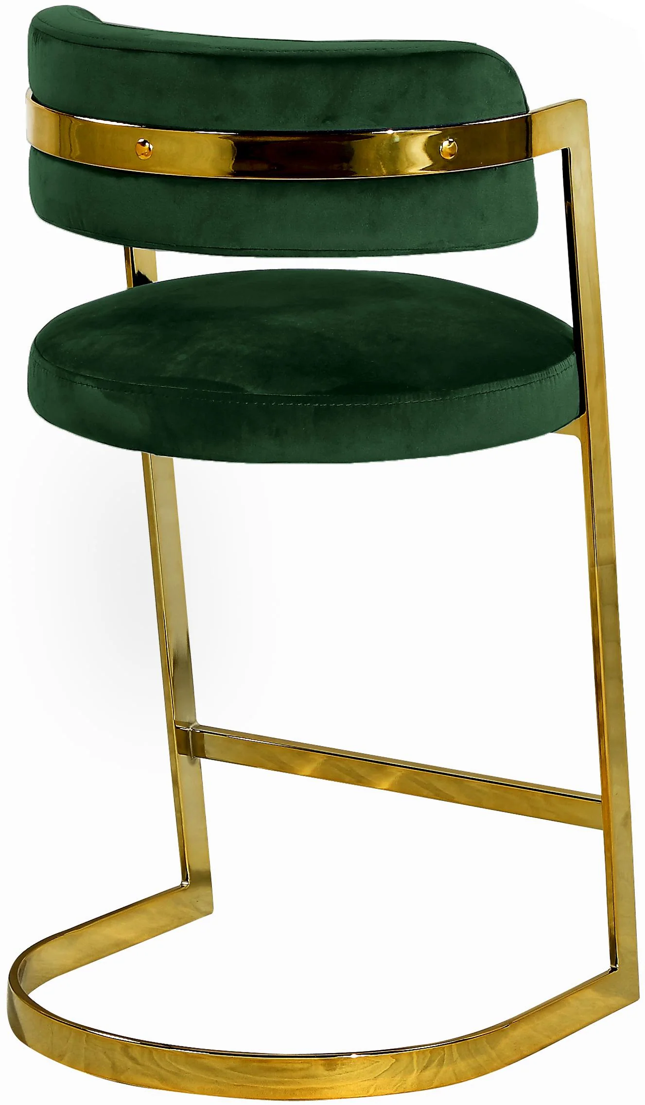 Stephanie Green Velvet Stool - Image 2