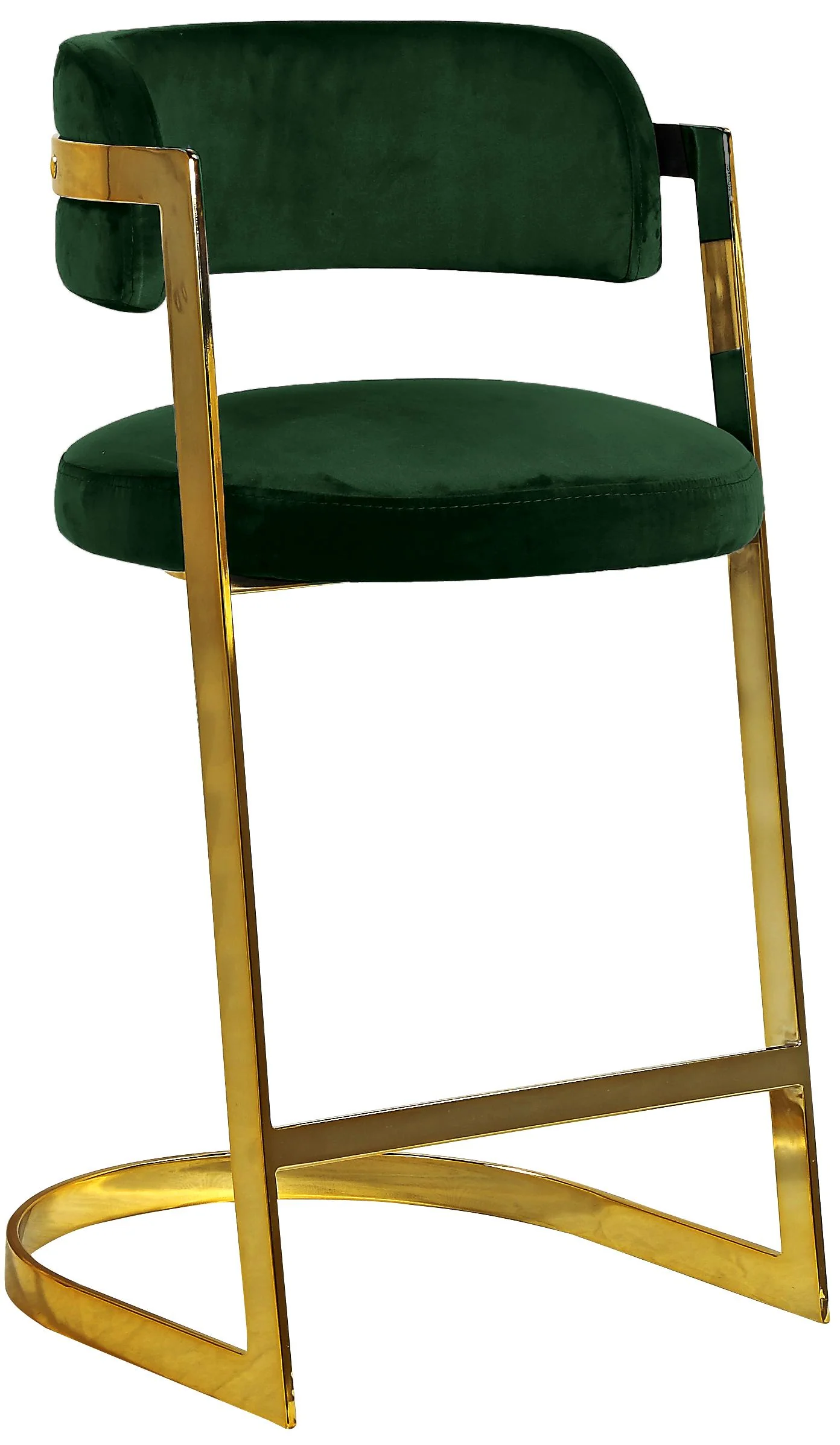 Stephanie Green Velvet Stool - Image 3