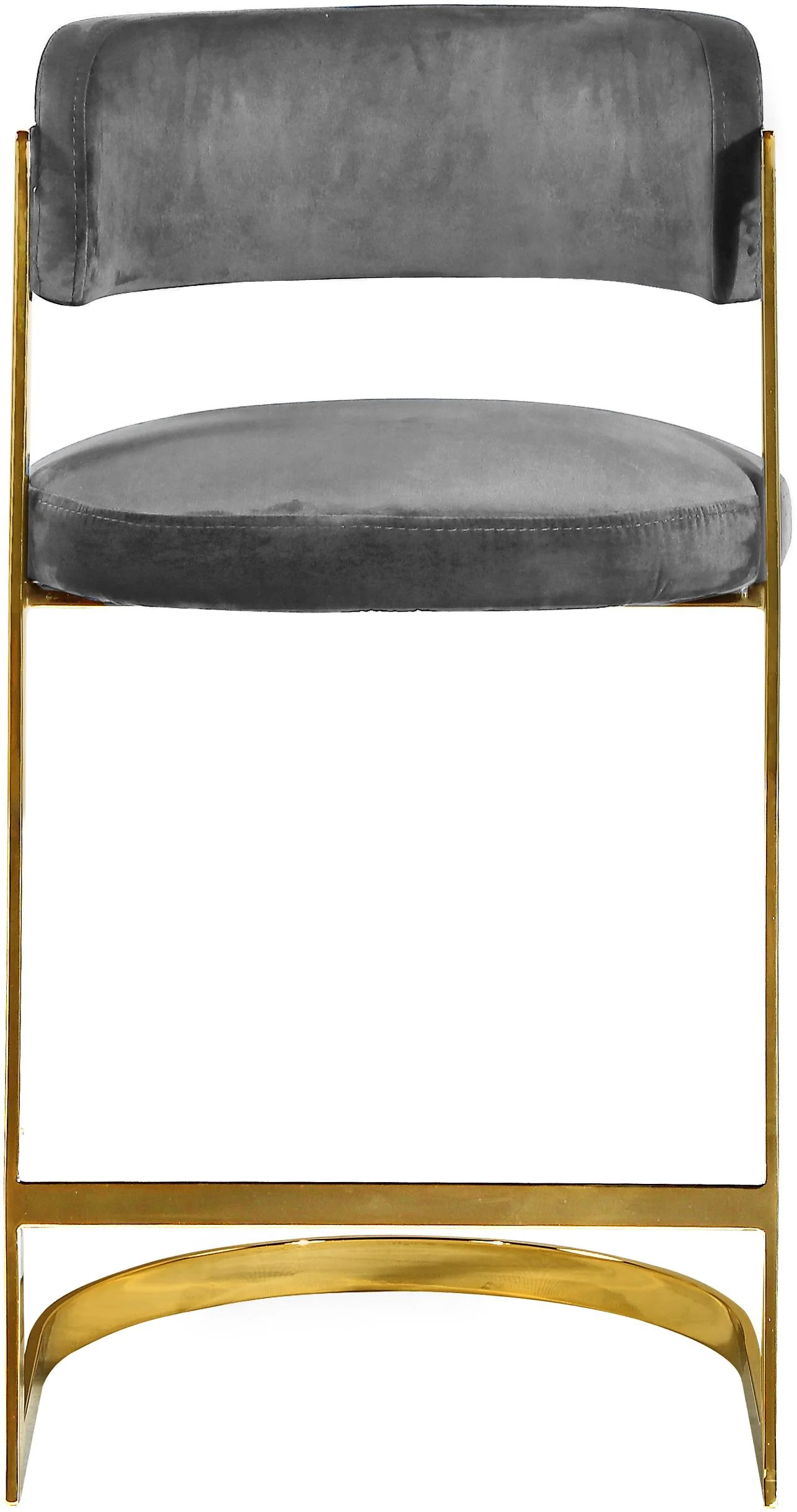 Stephanie Grey Velvet Stool - Image 4