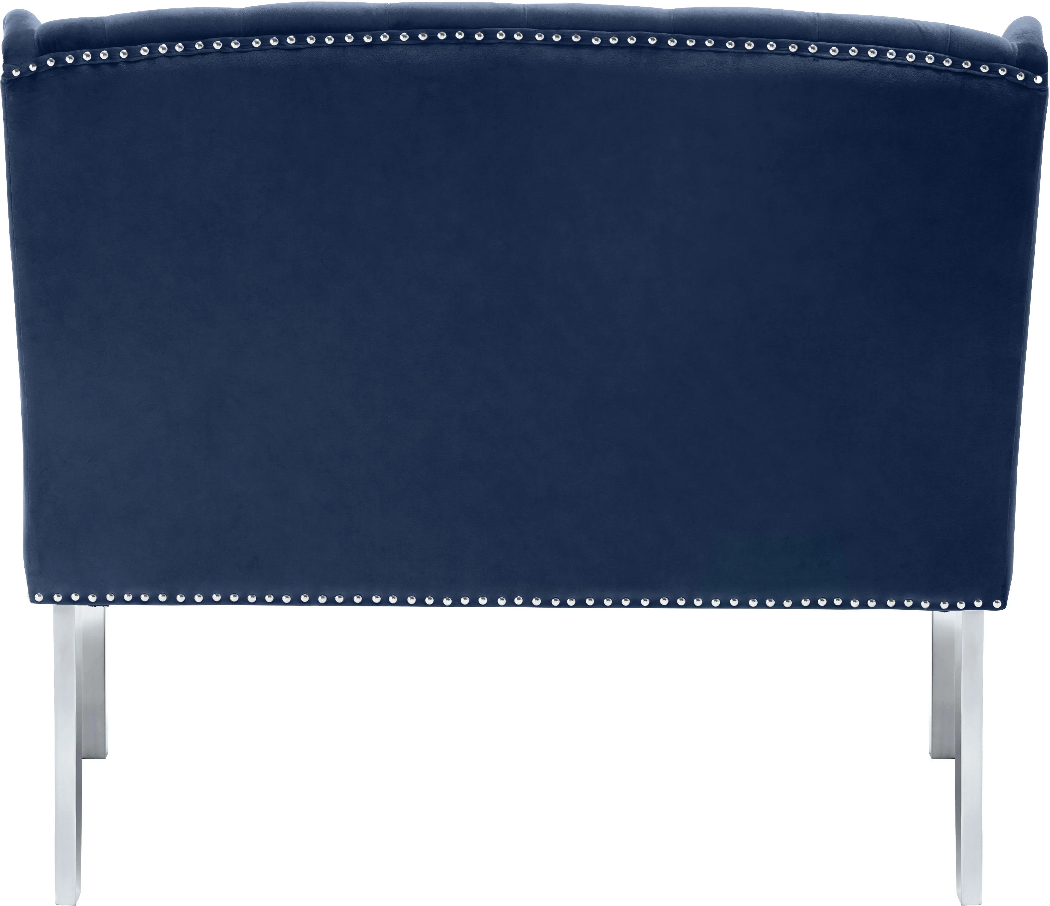 Suri Navy Velvet Settee Bench - Image 3