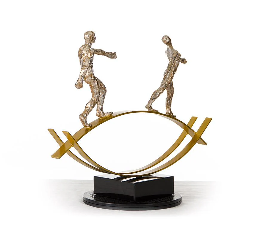 Sz0241 Bronze Acrobats Modern Sculpture - Image 2
