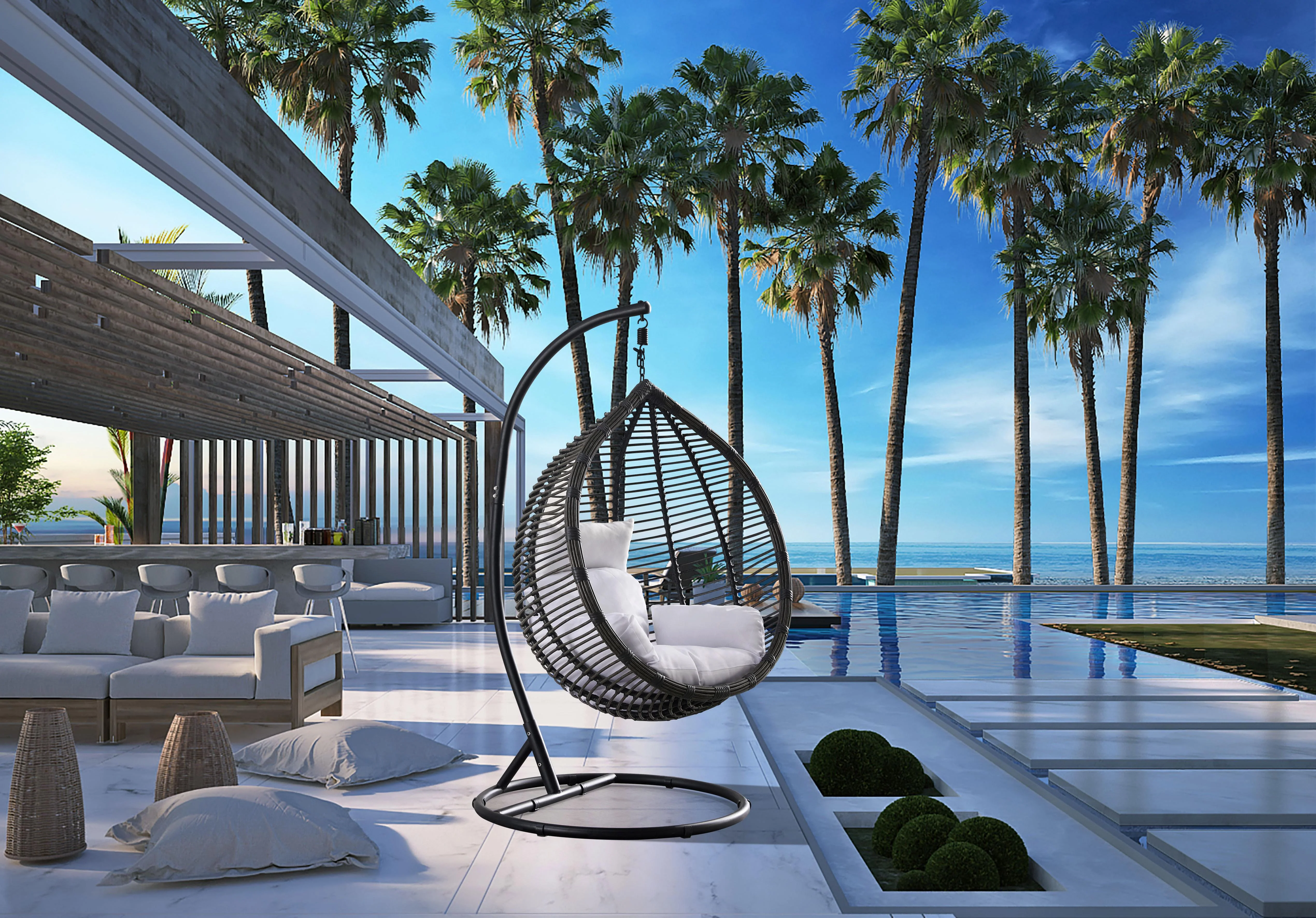 Tarzan Dark Grey Outdoor Patio Swing Chair - Image 2