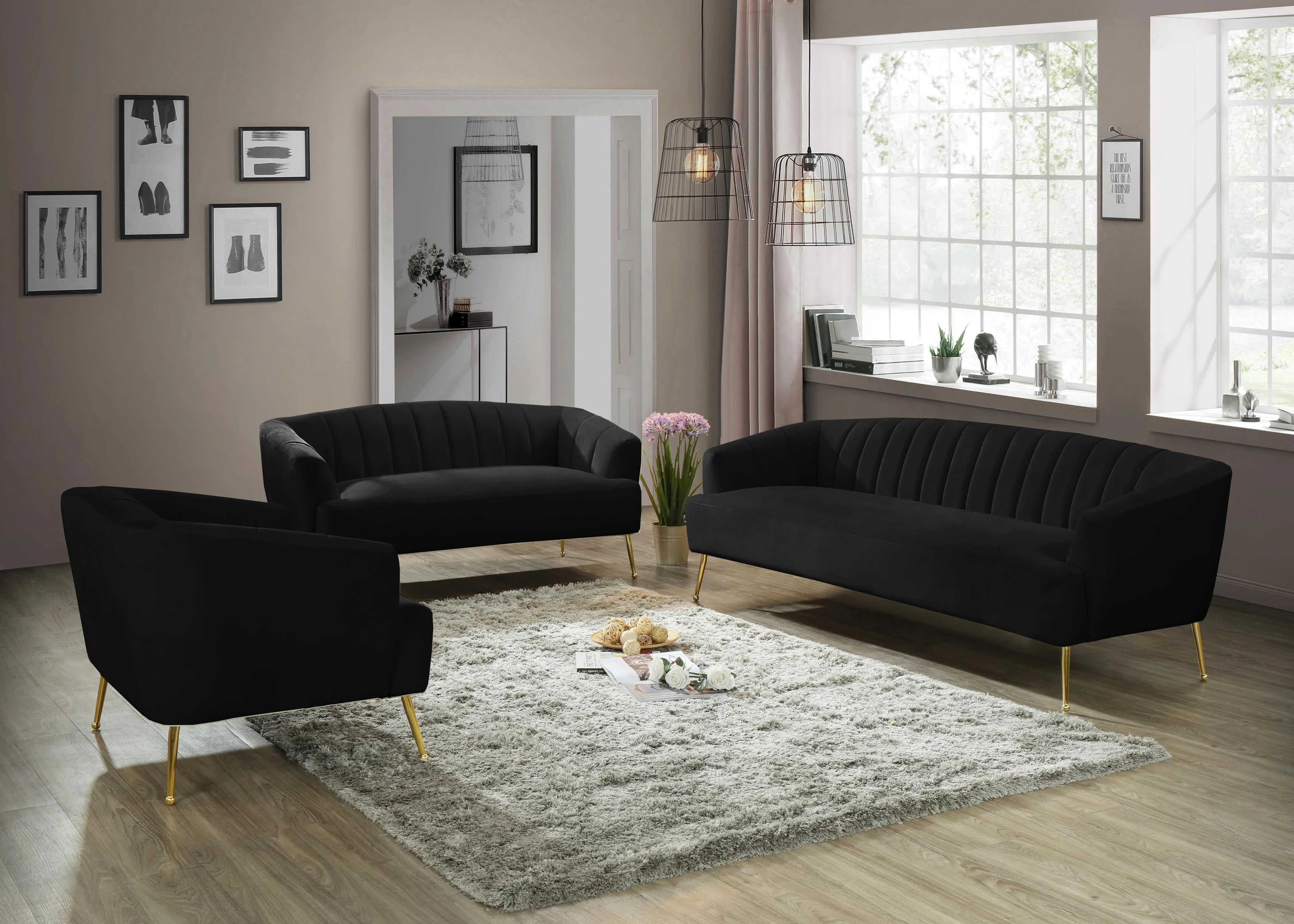 Tori Black Velvet Chair - Image 5