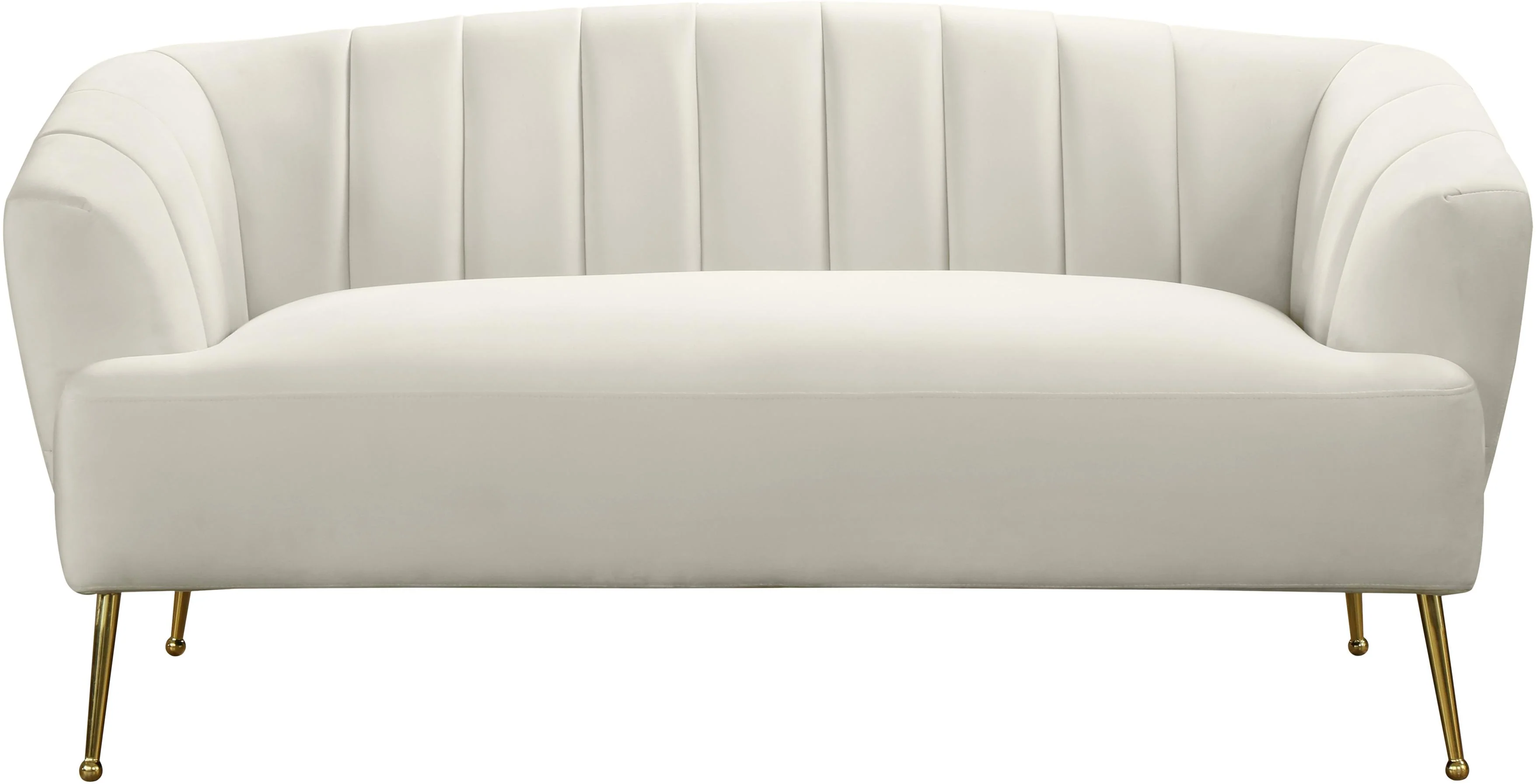 Tori Cream Velvet Loveseat - Image 4