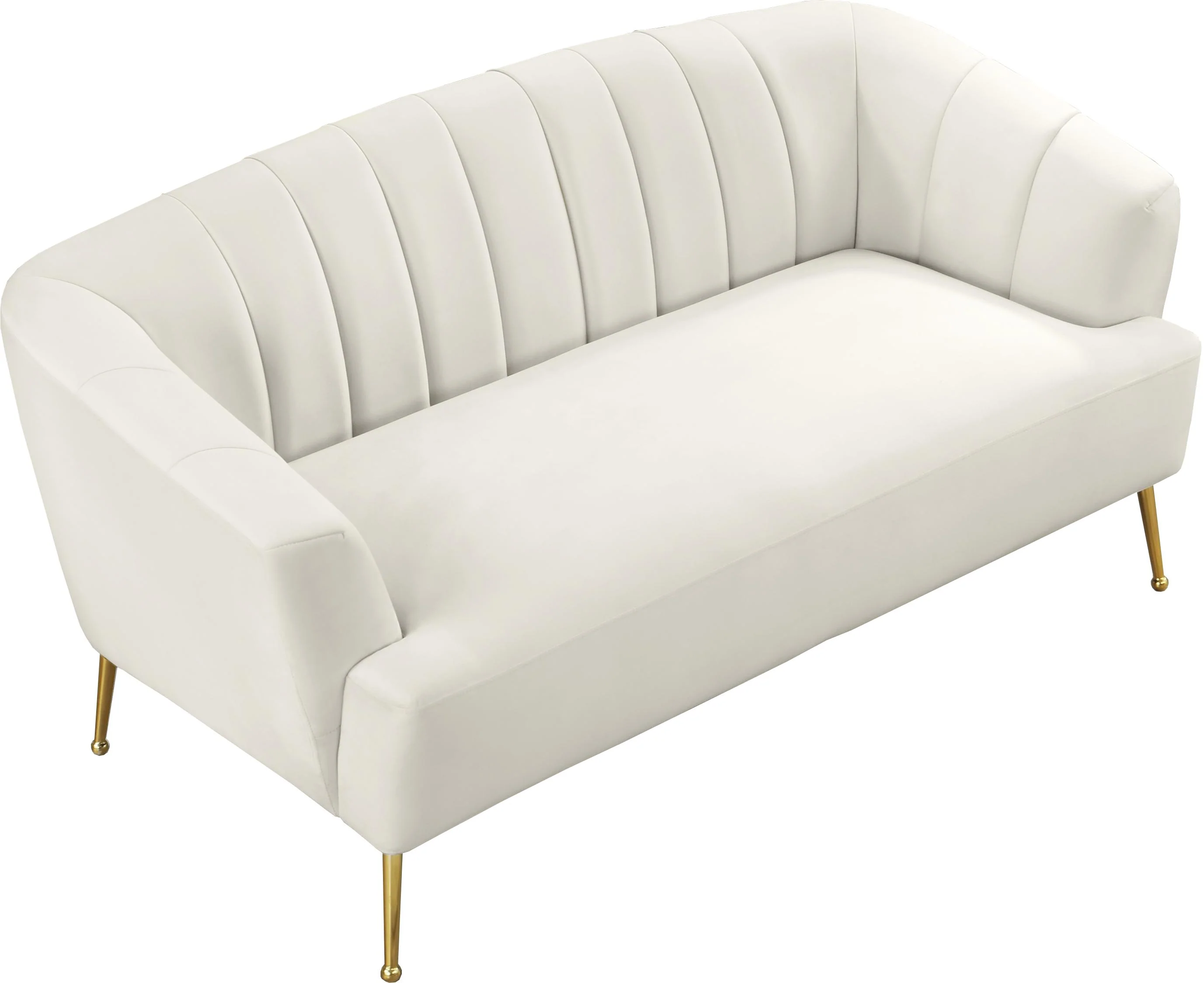 Tori Cream Velvet Loveseat - Image 6