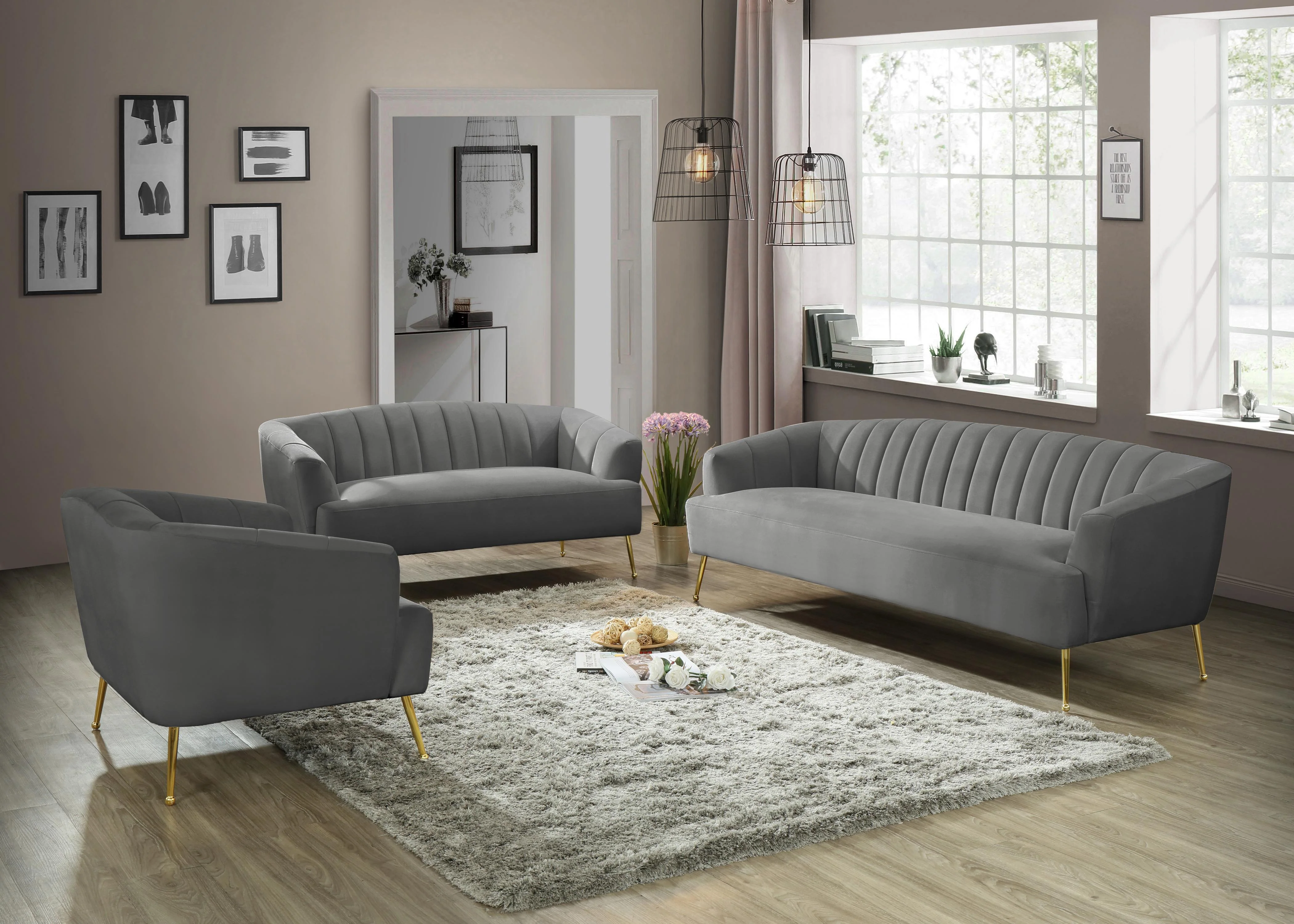 Tori Grey Velvet Chair - Image 5