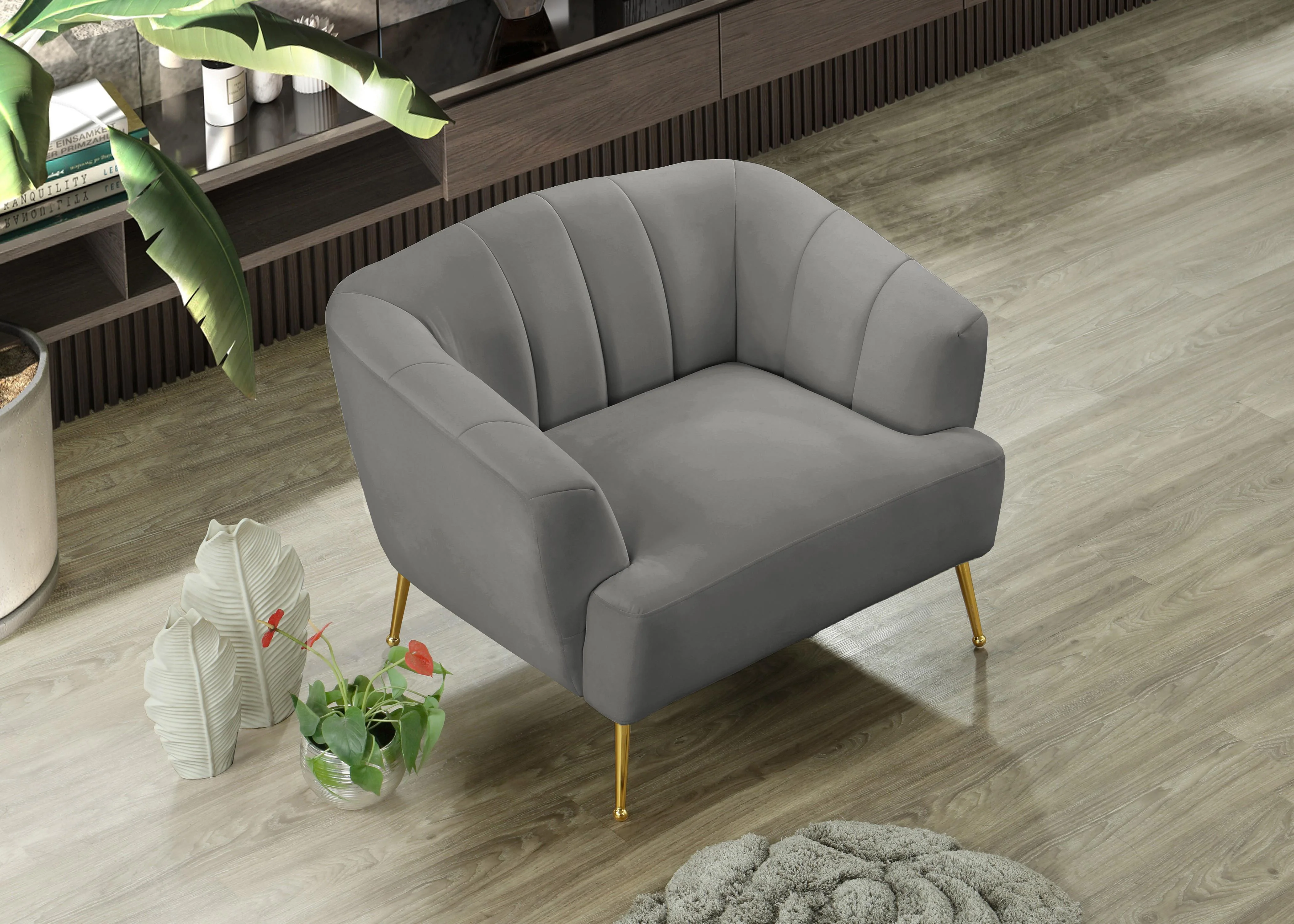 Tori Grey Velvet Chair - Image 7
