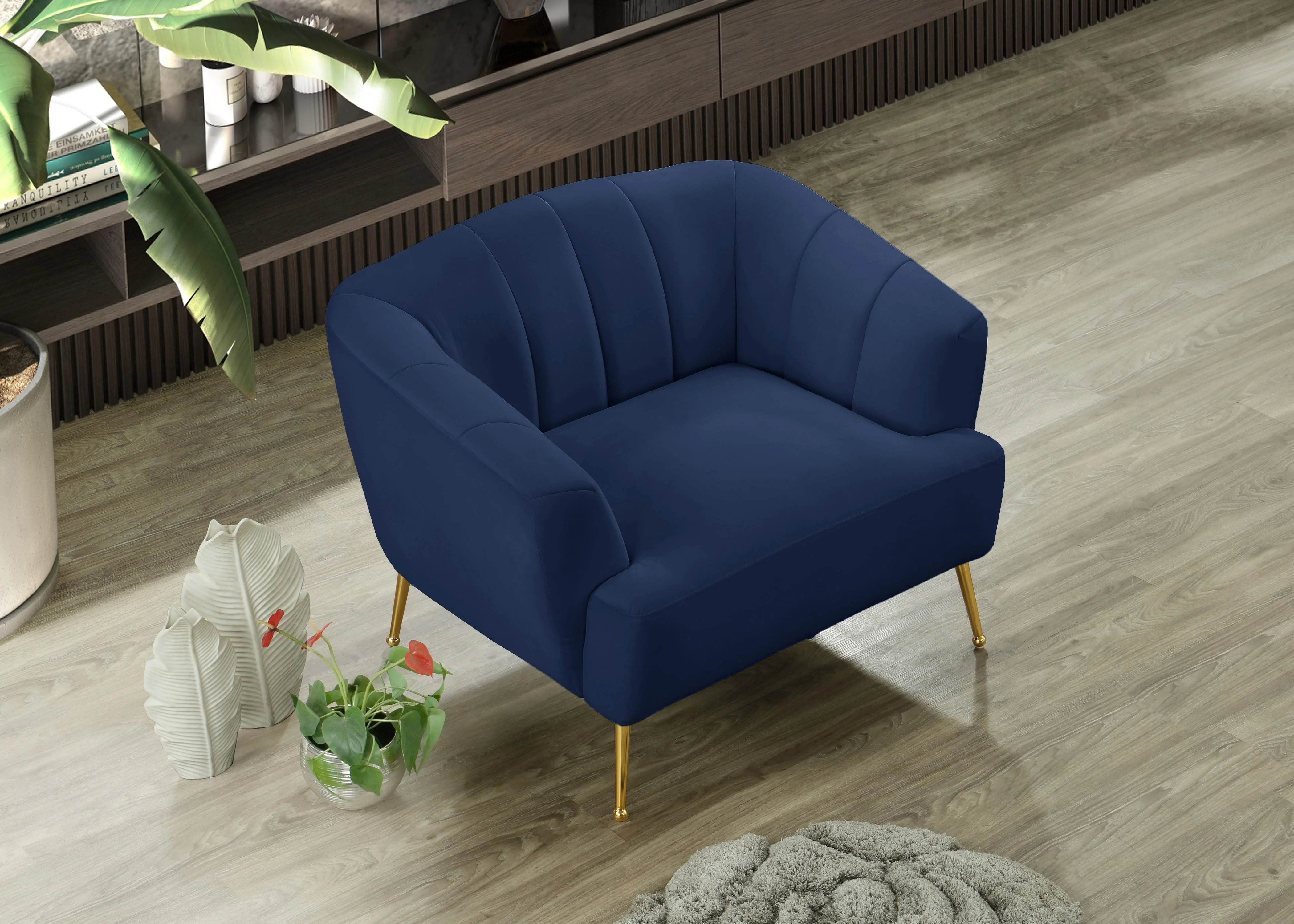 Tori Navy Velvet Chair - Image 7