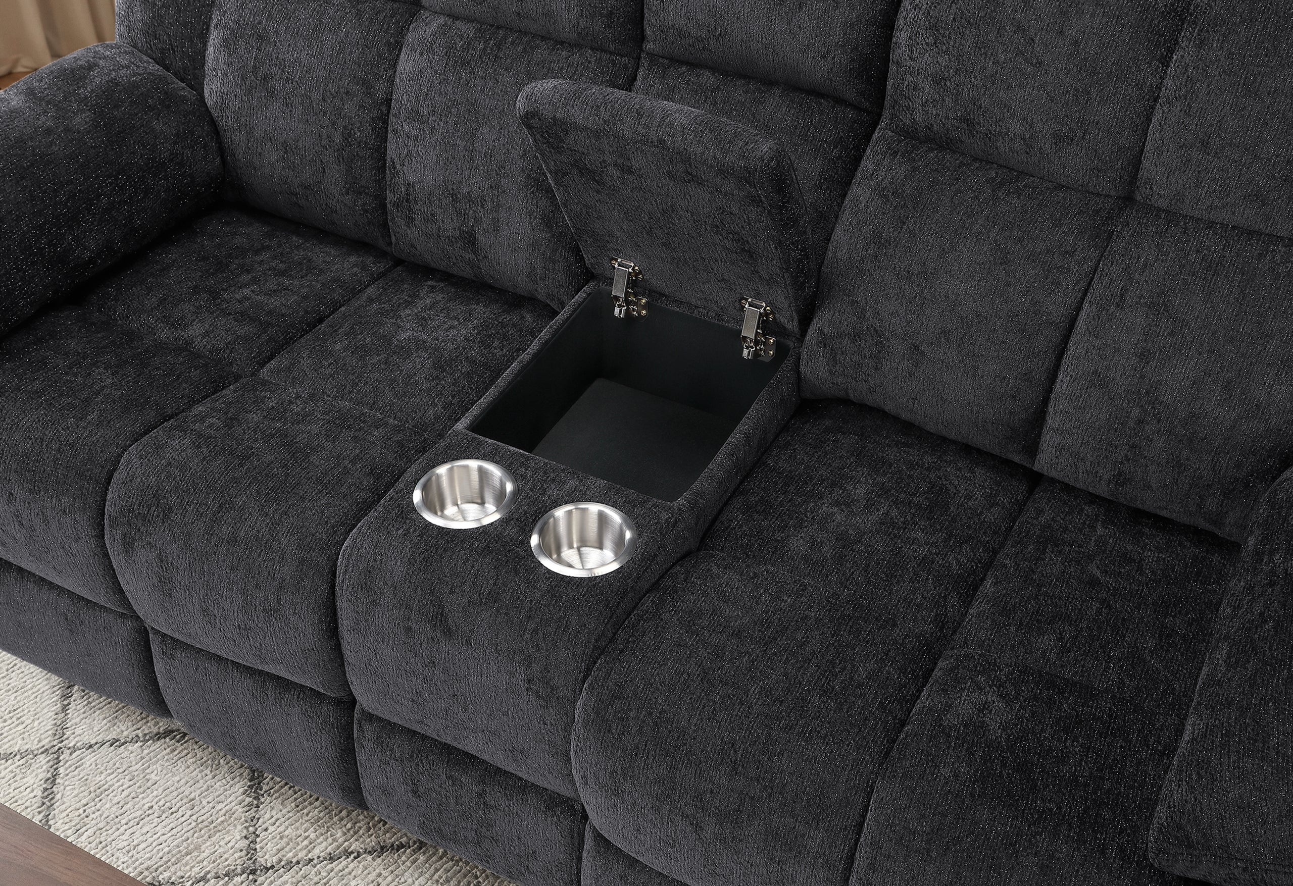 U6000 BLACK CONSOLE RECLINING LOVESEAT - Image 3