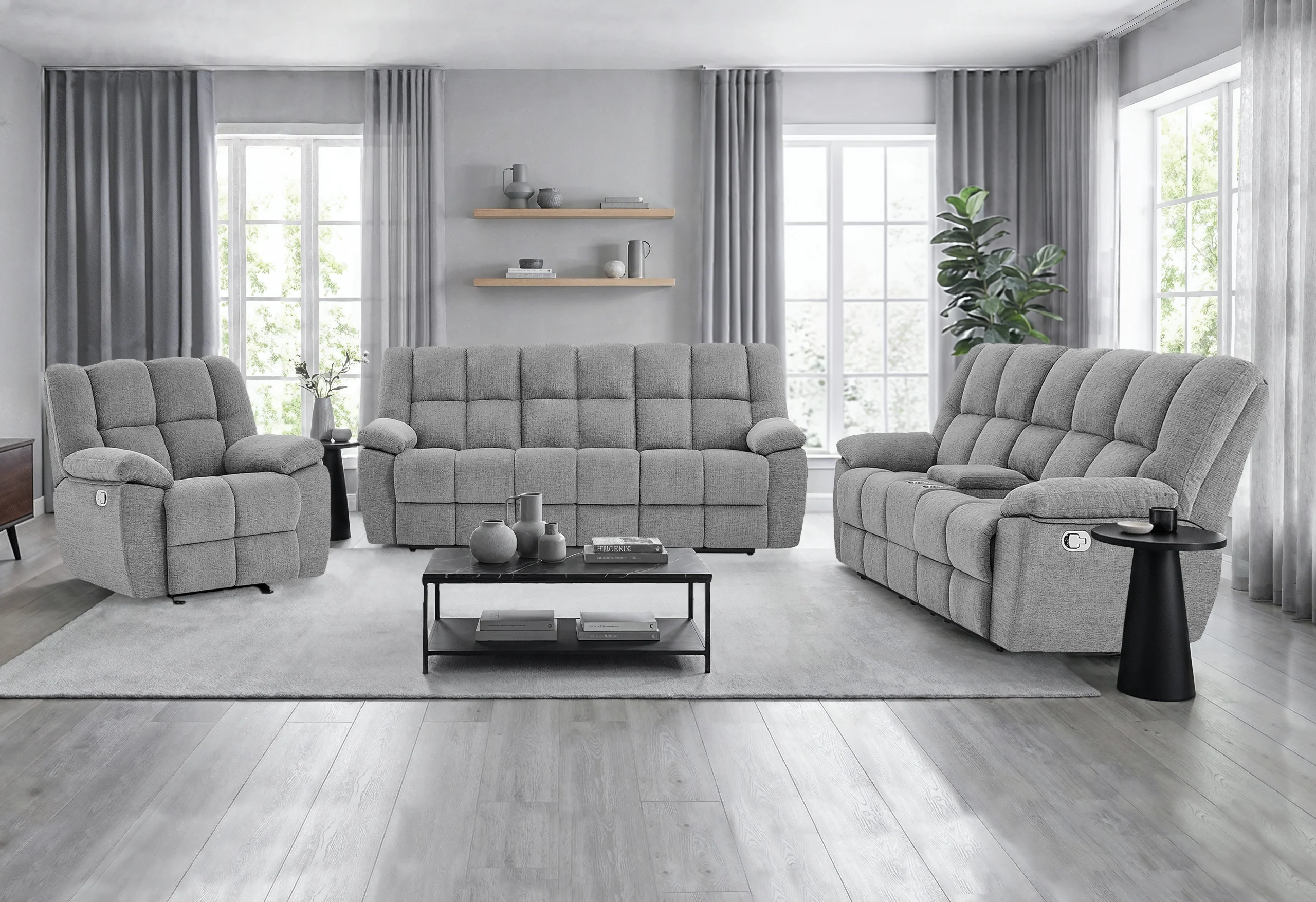 U6000 SMOKE CONSOLE RECLINING LOVESEAT - Image 3