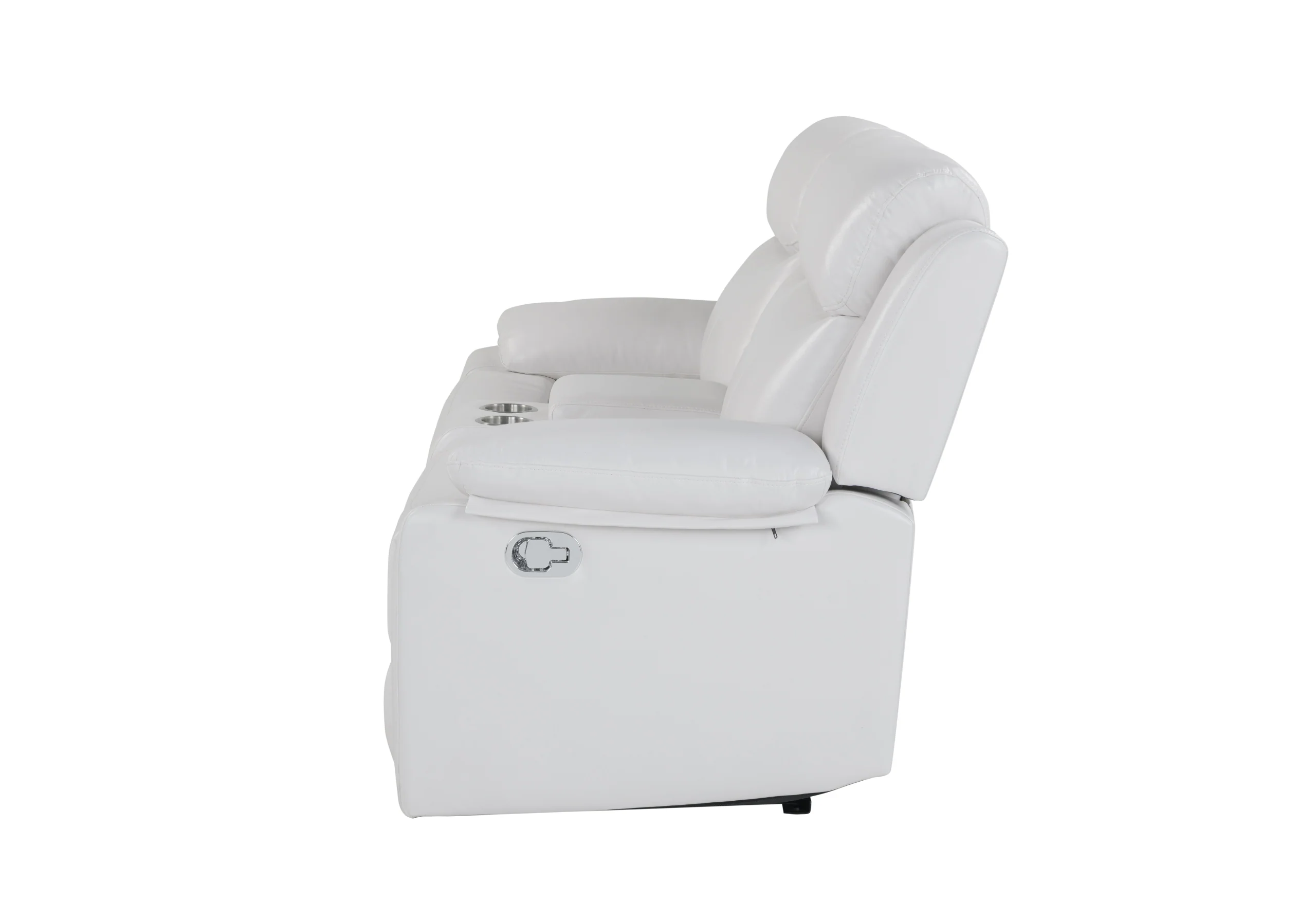 U6026 BLANCHE WHITE CONSOLE RECLINING LOVESEAT WITH LED AND SPEAKER - Image 3
