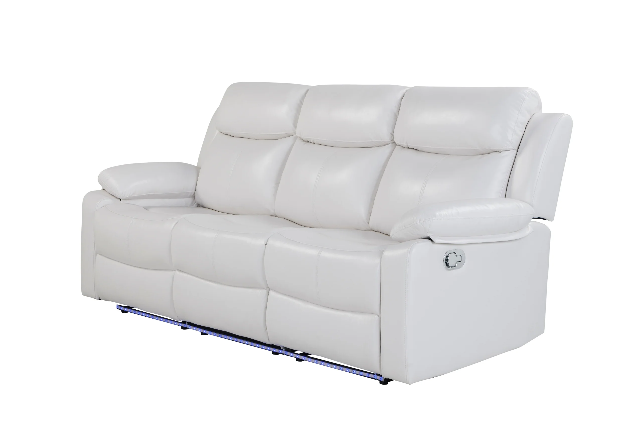U6026 BLANCHE WHITE RECLINING SOFA WITH LED - Image 3