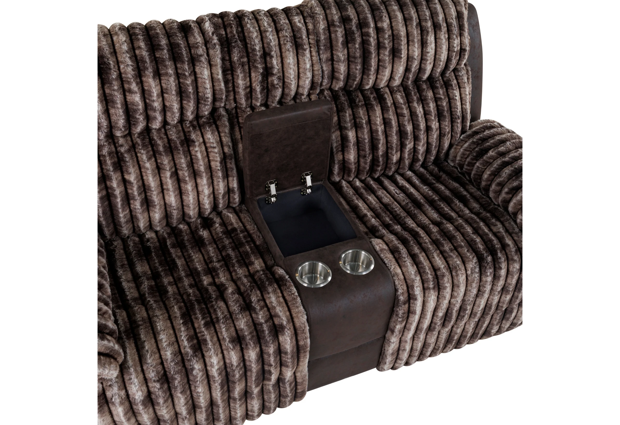 U6028 BROWN CONSOLE RECLINING LOVESEAT - Image 4