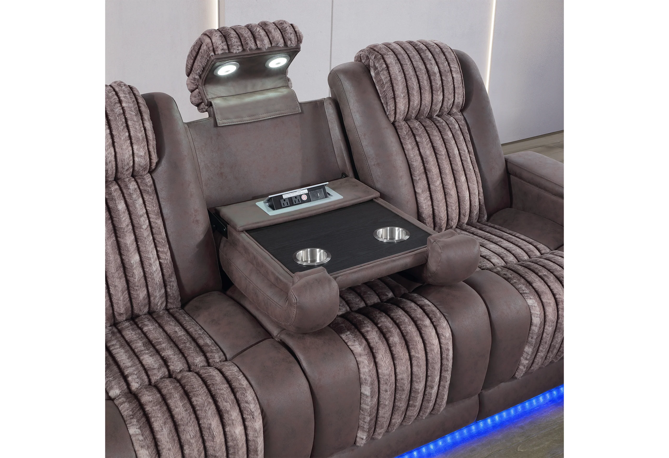 U8000 BROWN PWR REC SOFA/PWR CON REC LOVESEAT/PWR RECLINER W/PHR - Image 4