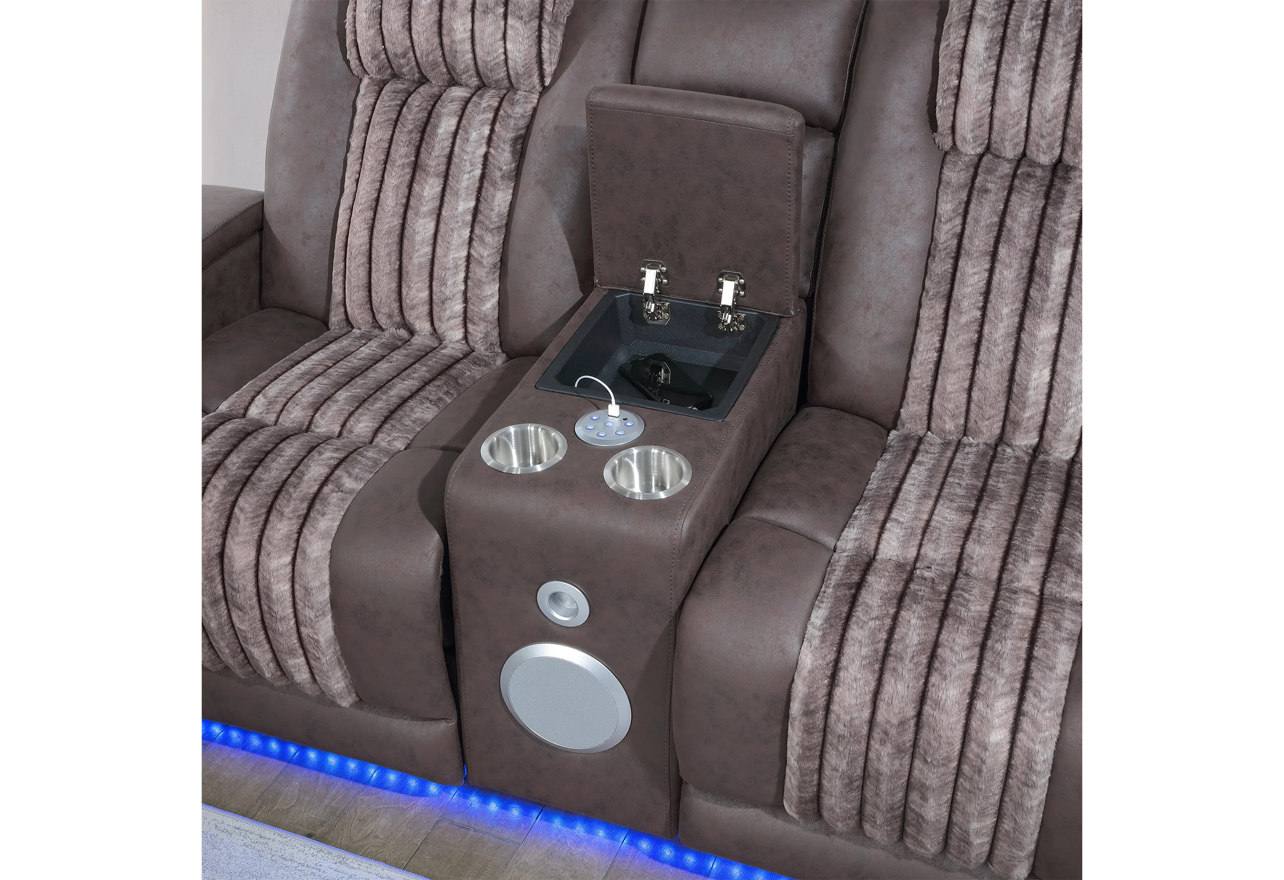 U8000 BROWN PWR REC SOFA/PWR CONSOLE REC LOVESEAT W/PHR - Image 3
