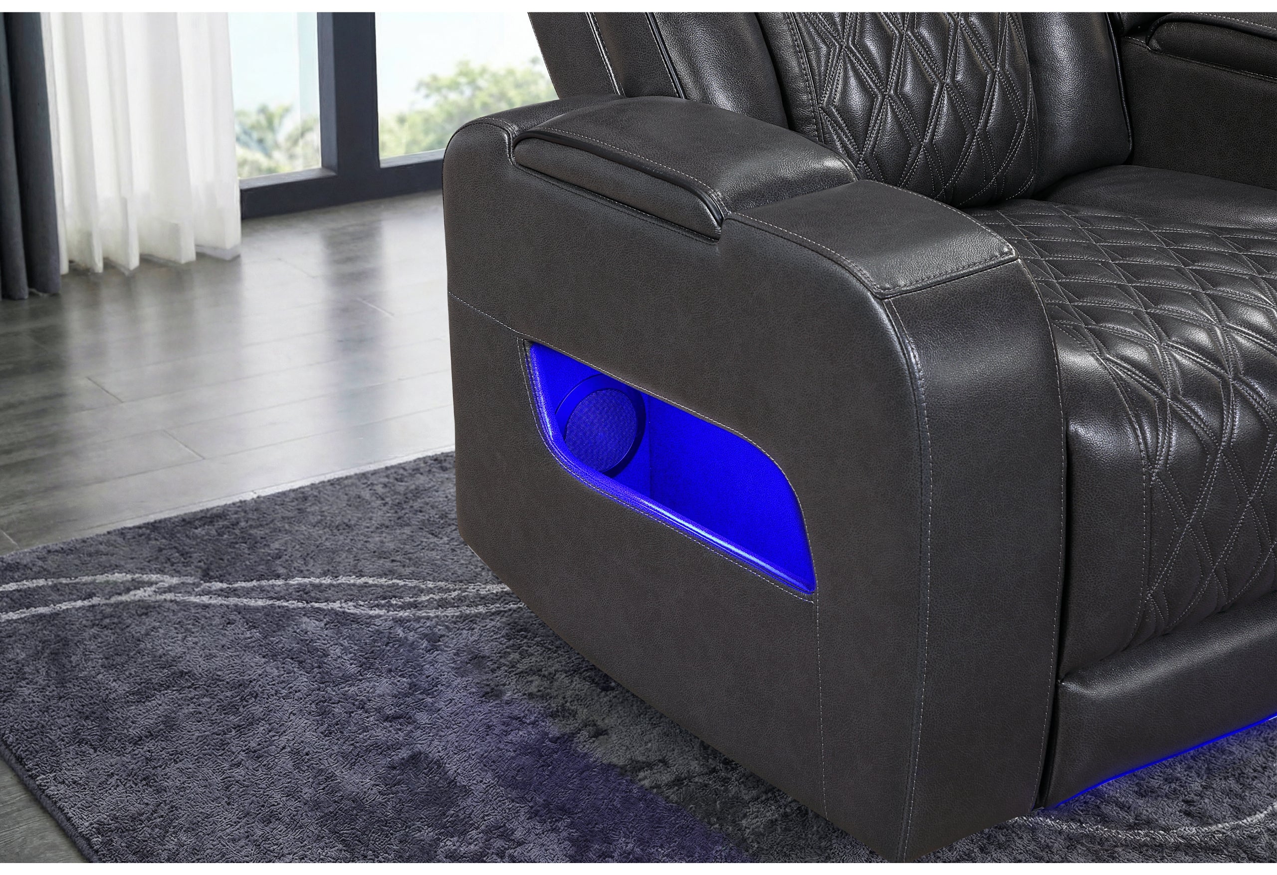 U8611 BLANCHE CHARCOAL P2 PWR REC SOFA/PWR CONSOLE REC LOVESEAT - Image 3