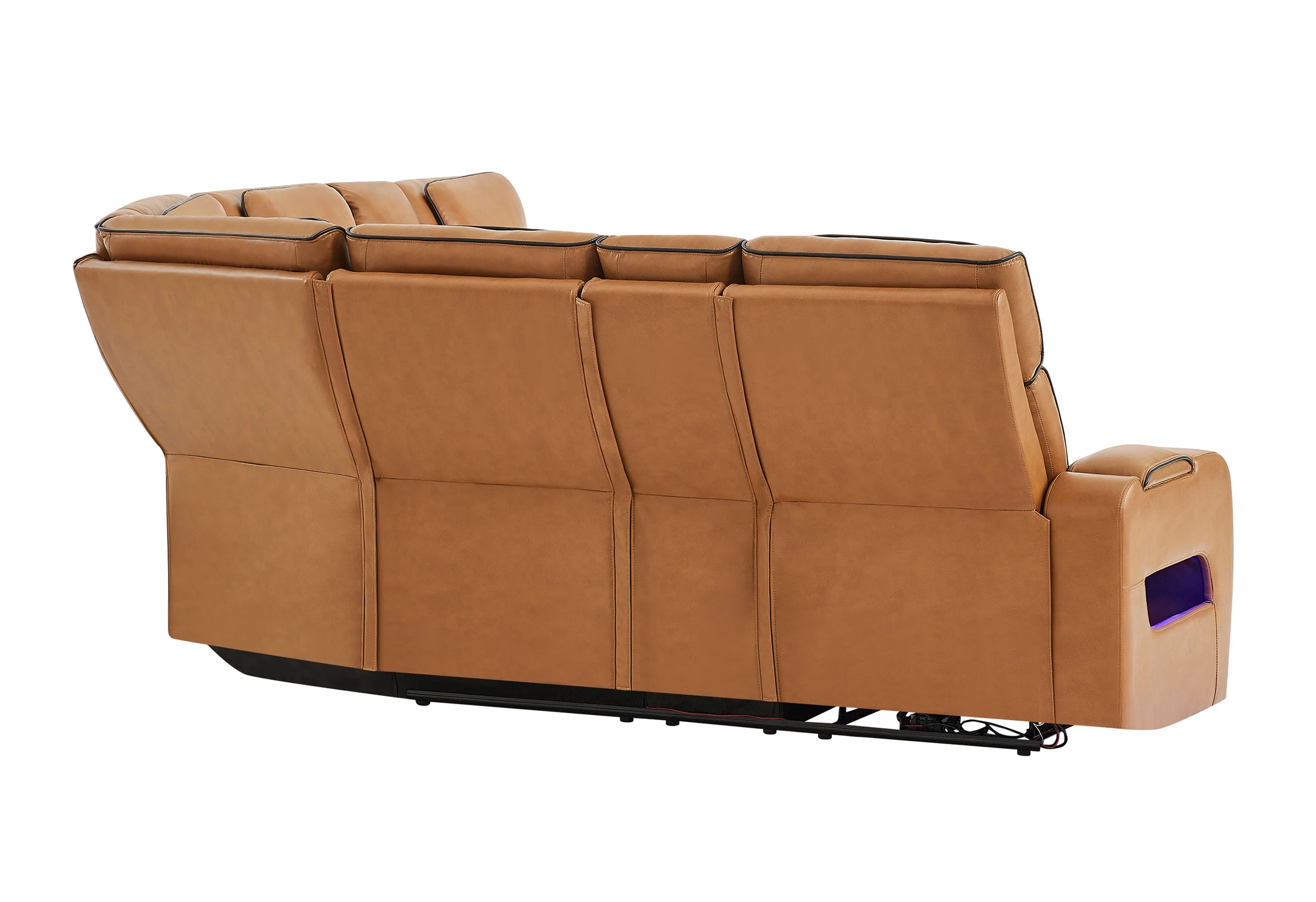 U8611 CAMEL SECTIONAL WITH POWER HEADREST, CONTINUOUS LED AND SPEAKER - Image 4
