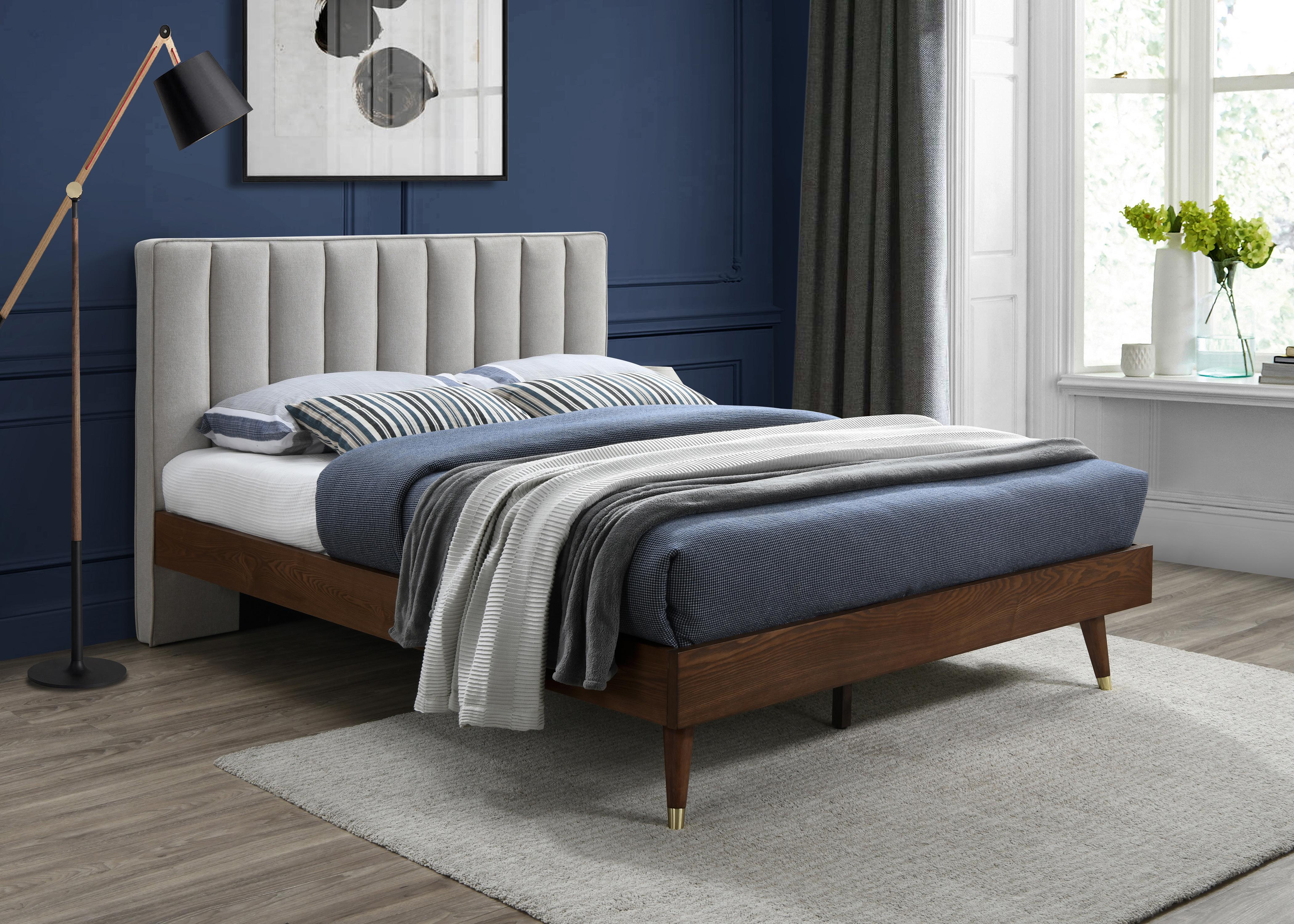 Vance Beige Linen Fabric King Bed (3 Boxes) - Image 2