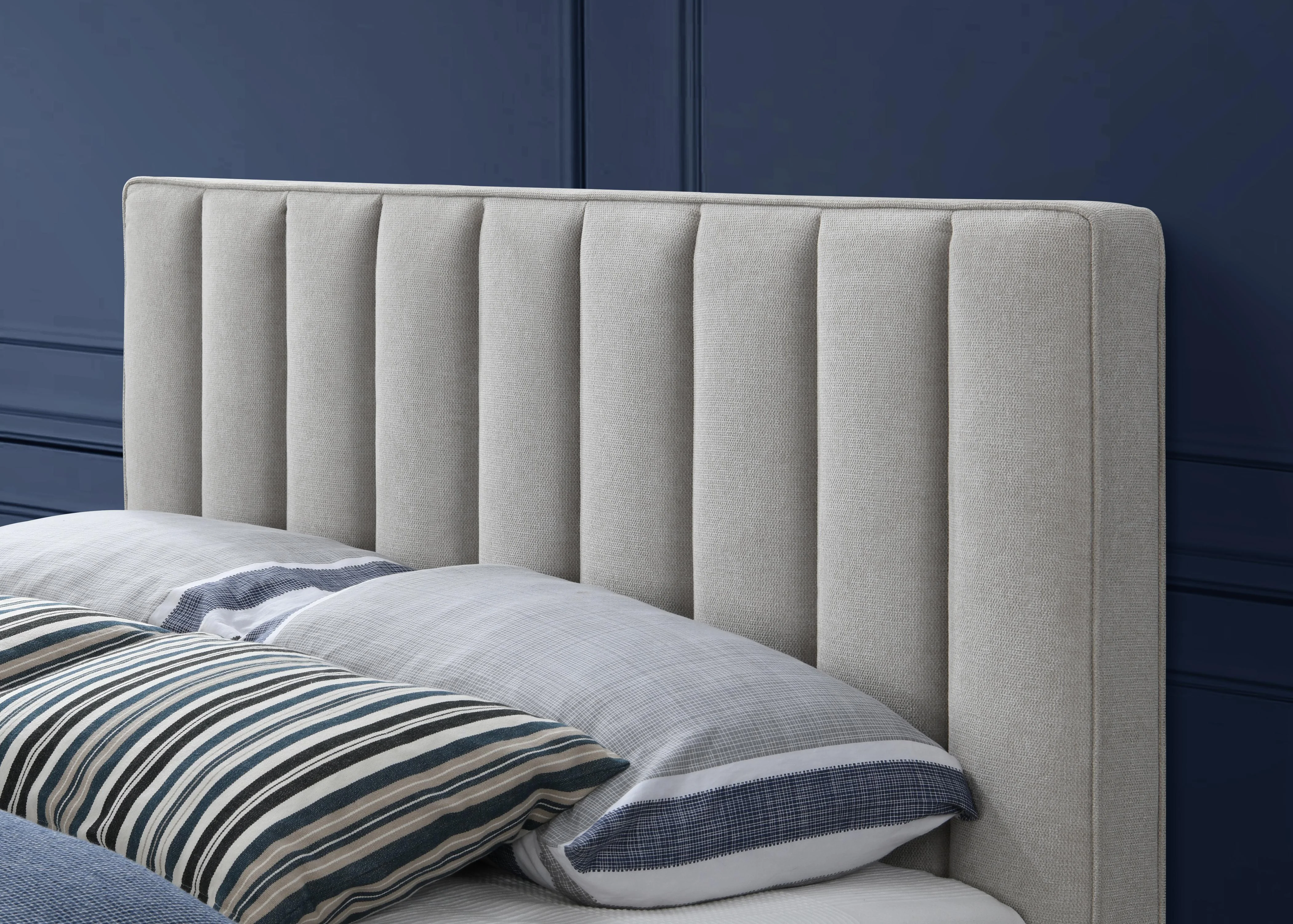 Vance Beige Linen Fabric King Bed (3 Boxes) - Image 6