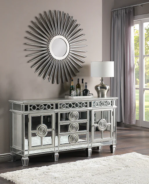 Varian Mirrored & Antique Platinum Server - Image 2