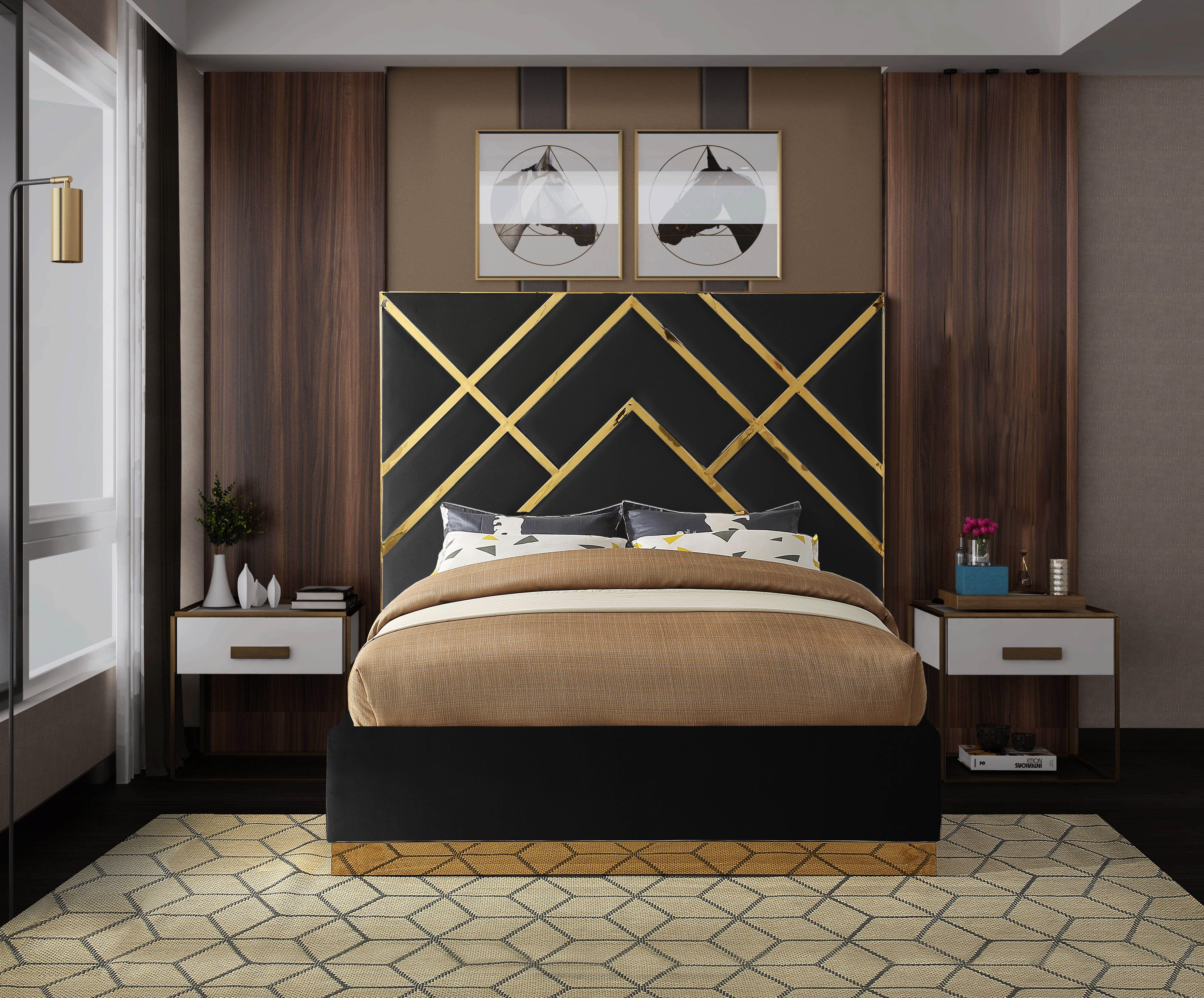 Vector Black Velvet King Bed - Image 4