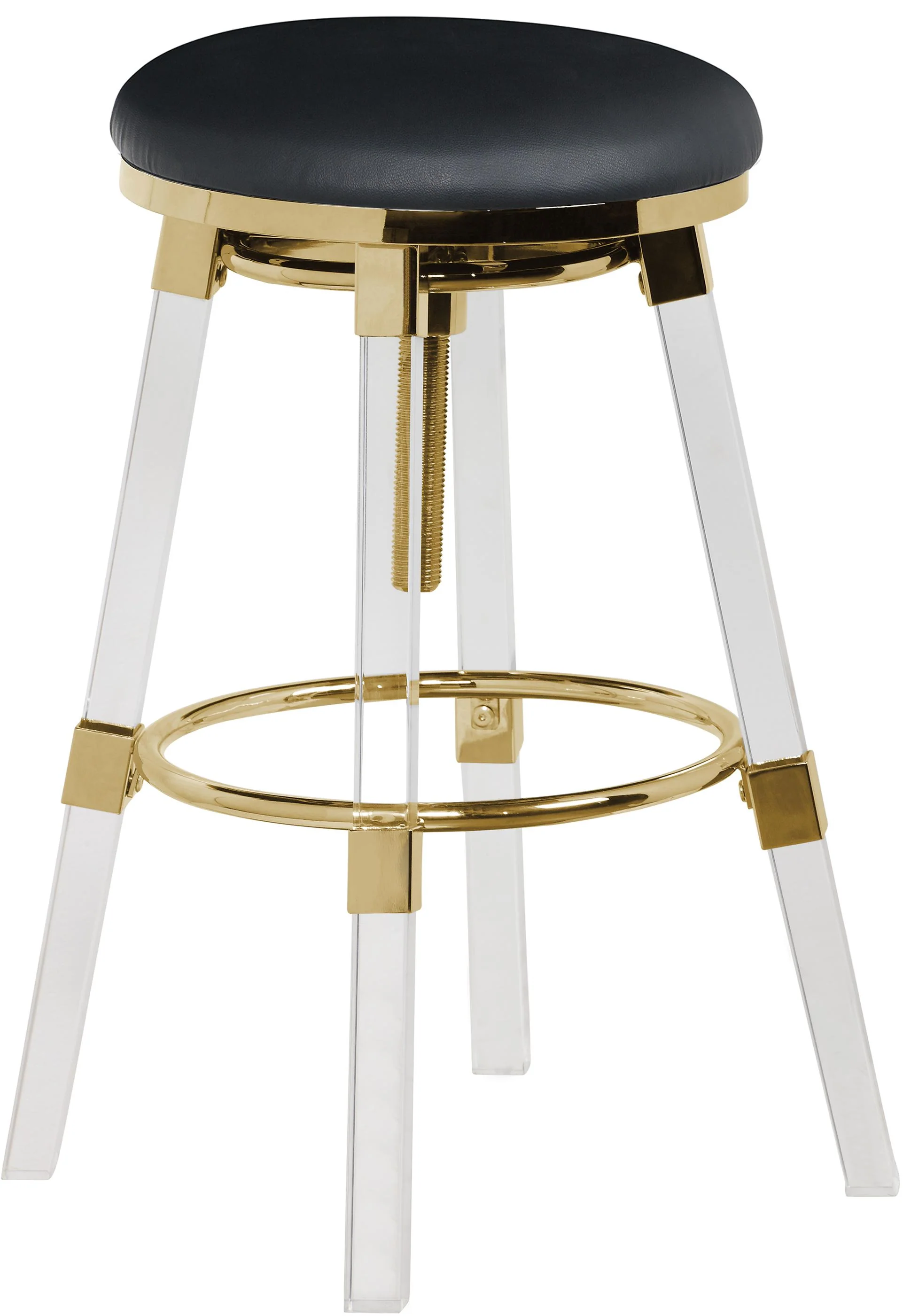 Venus Black Faux Leather Adjustable Stool - Image 5
