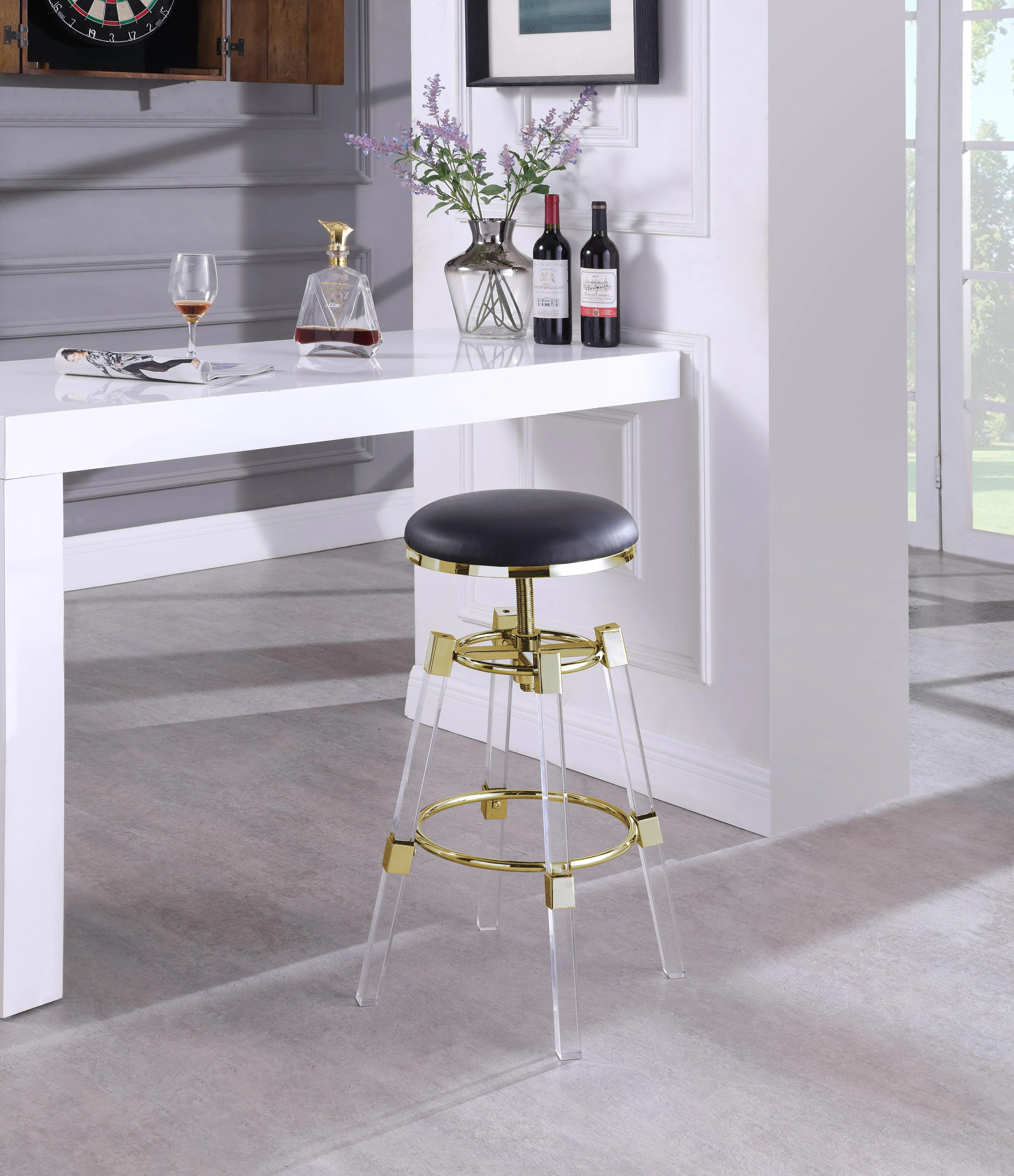 Venus Black Faux Leather Adjustable Stool - Image 8