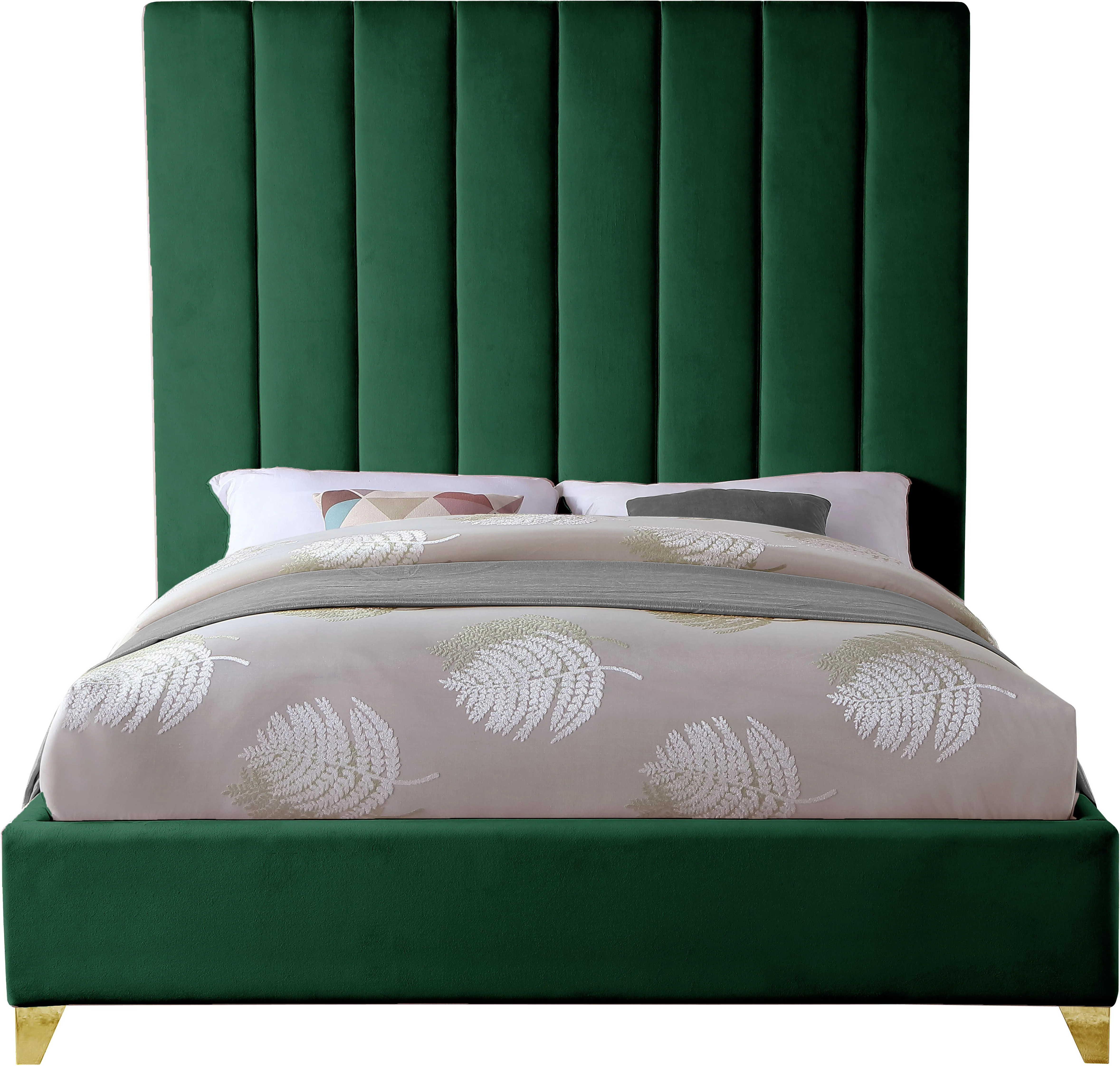 Via Green Velvet King Bed - Image 4