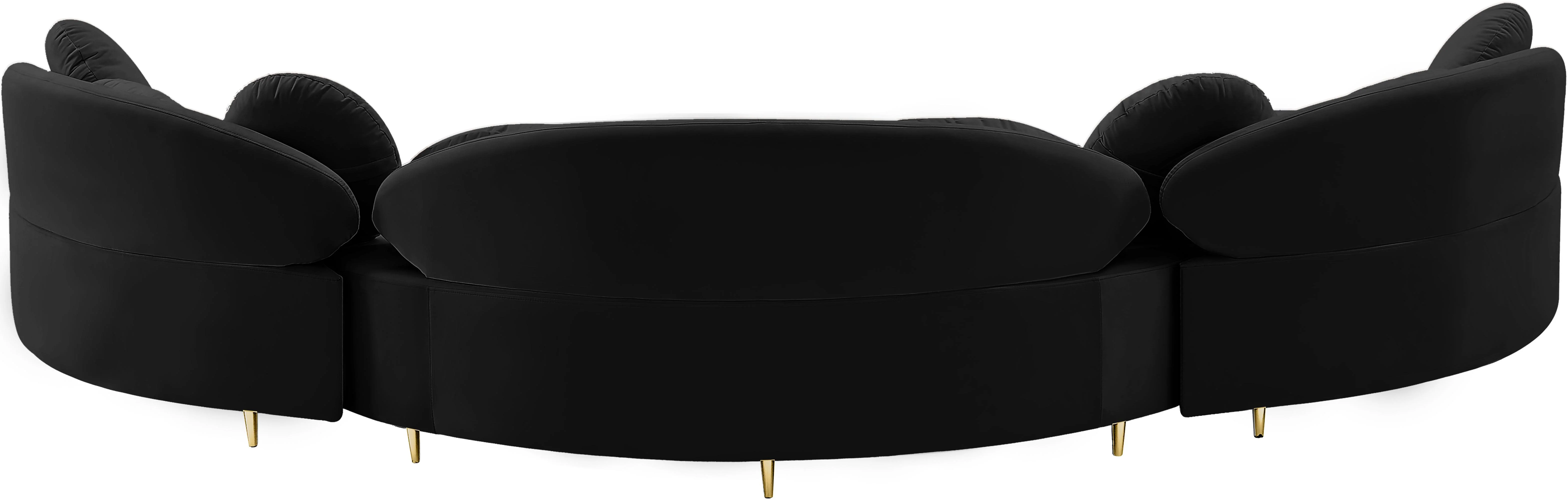 Vivacious Black Velvet 3pc. Sectional (3 Boxes) - Image 5