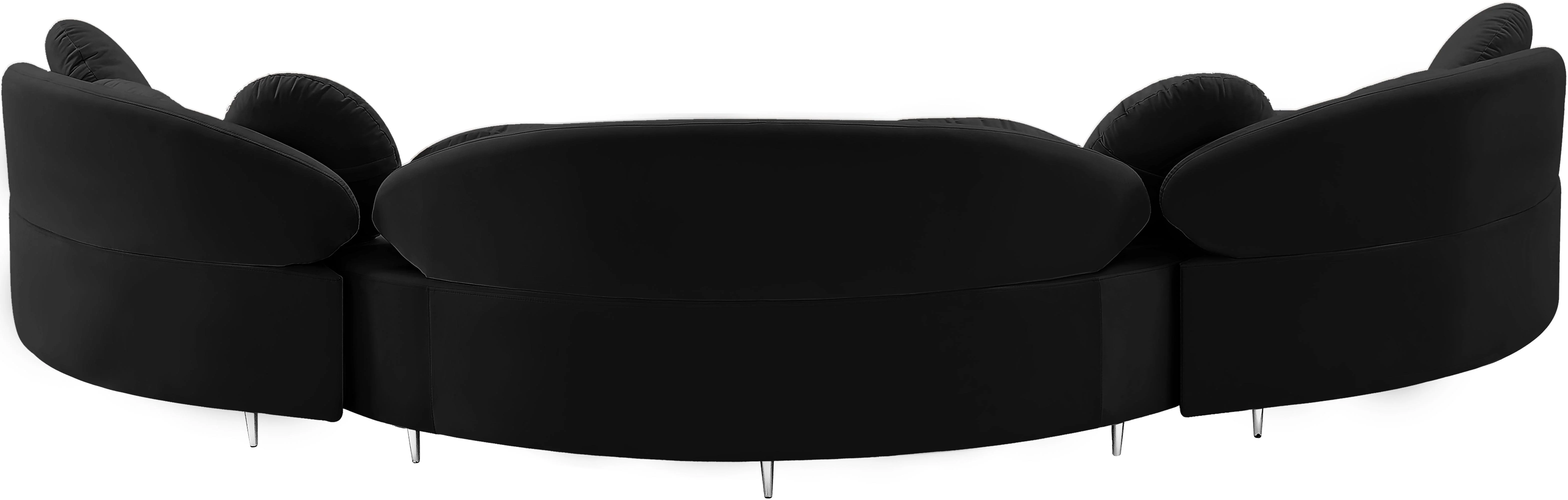 Vivacious Black Velvet 3pc. Sectional (3 Boxes) - Image 6