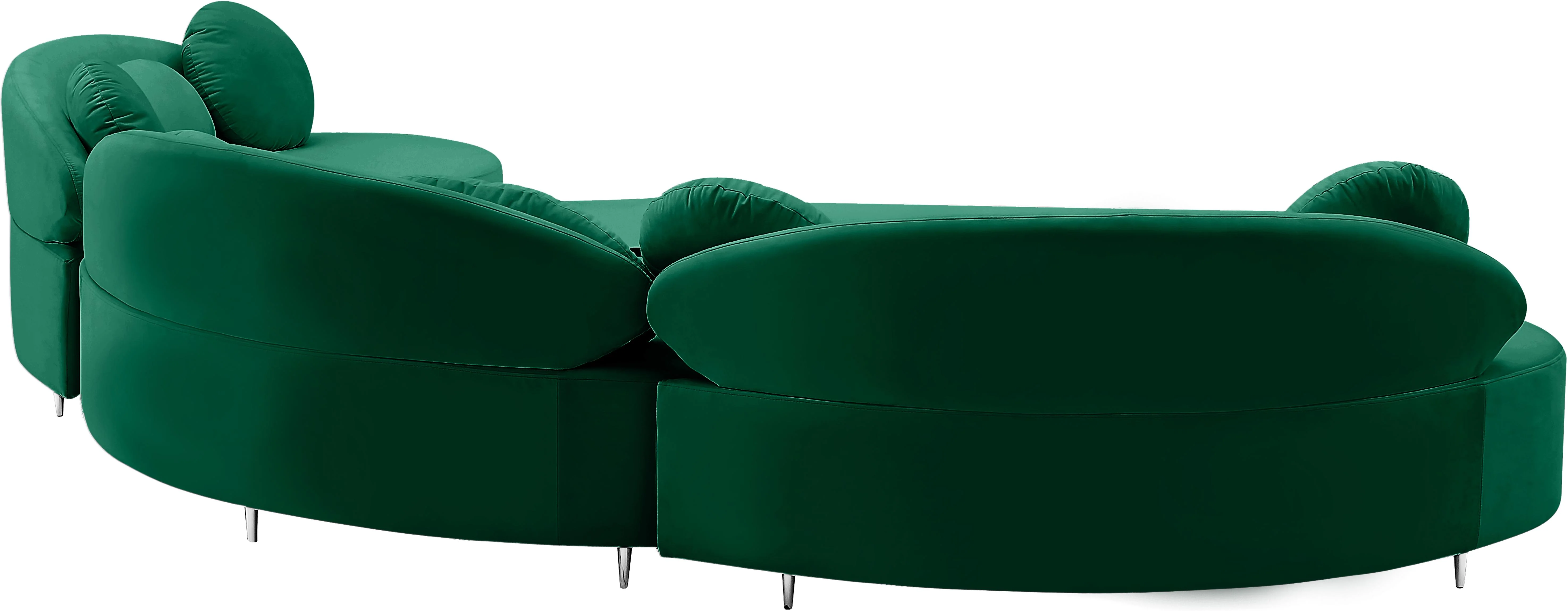 Vivacious Green Velvet 3pc. Sectional (3 Boxes) - Image 4