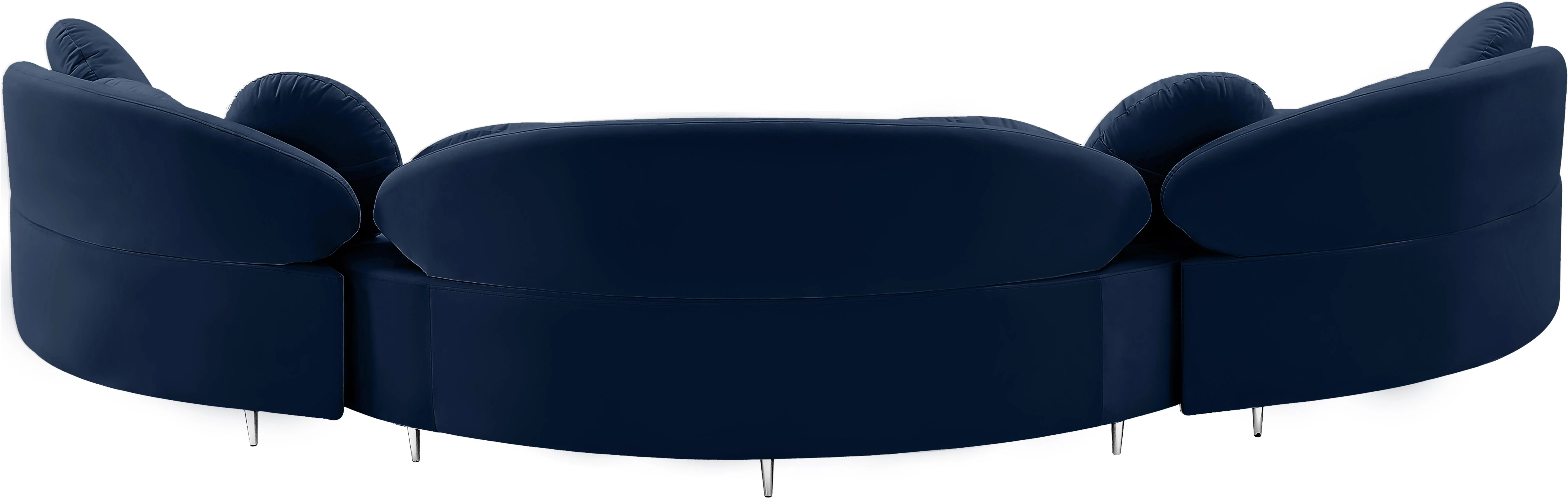 Vivacious Navy Velvet 3pc. Sectional (3 Boxes) - Image 6
