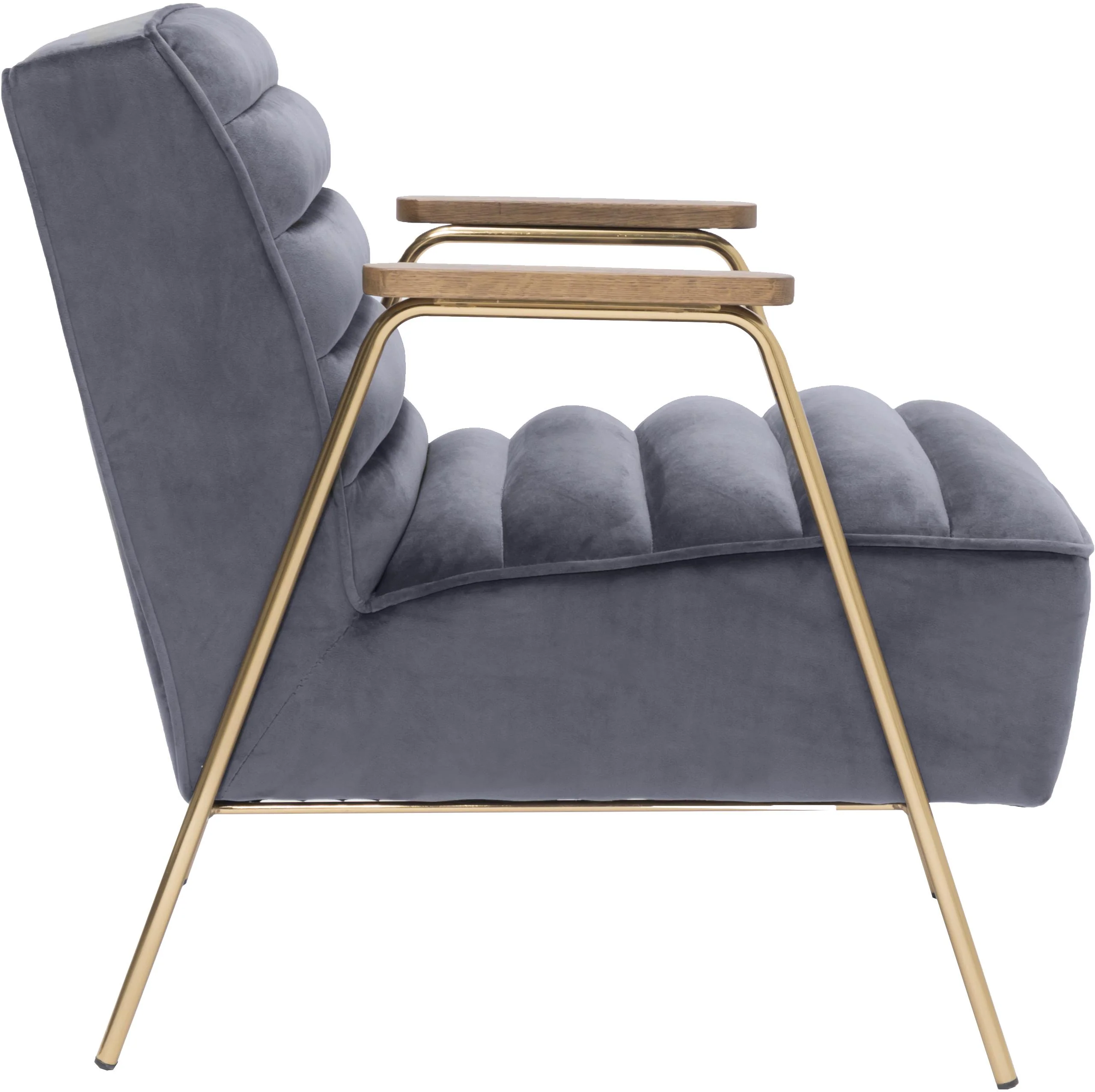 Woodford Grey Velvet Accent Chair - Image 4