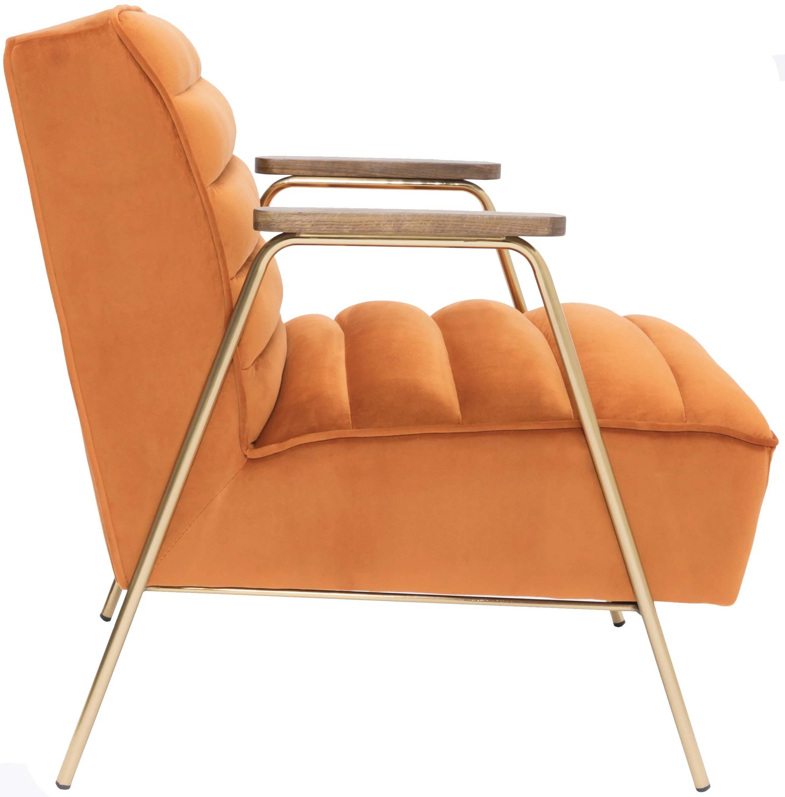 Woodford Orange Velvet Accent Chair - Image 4