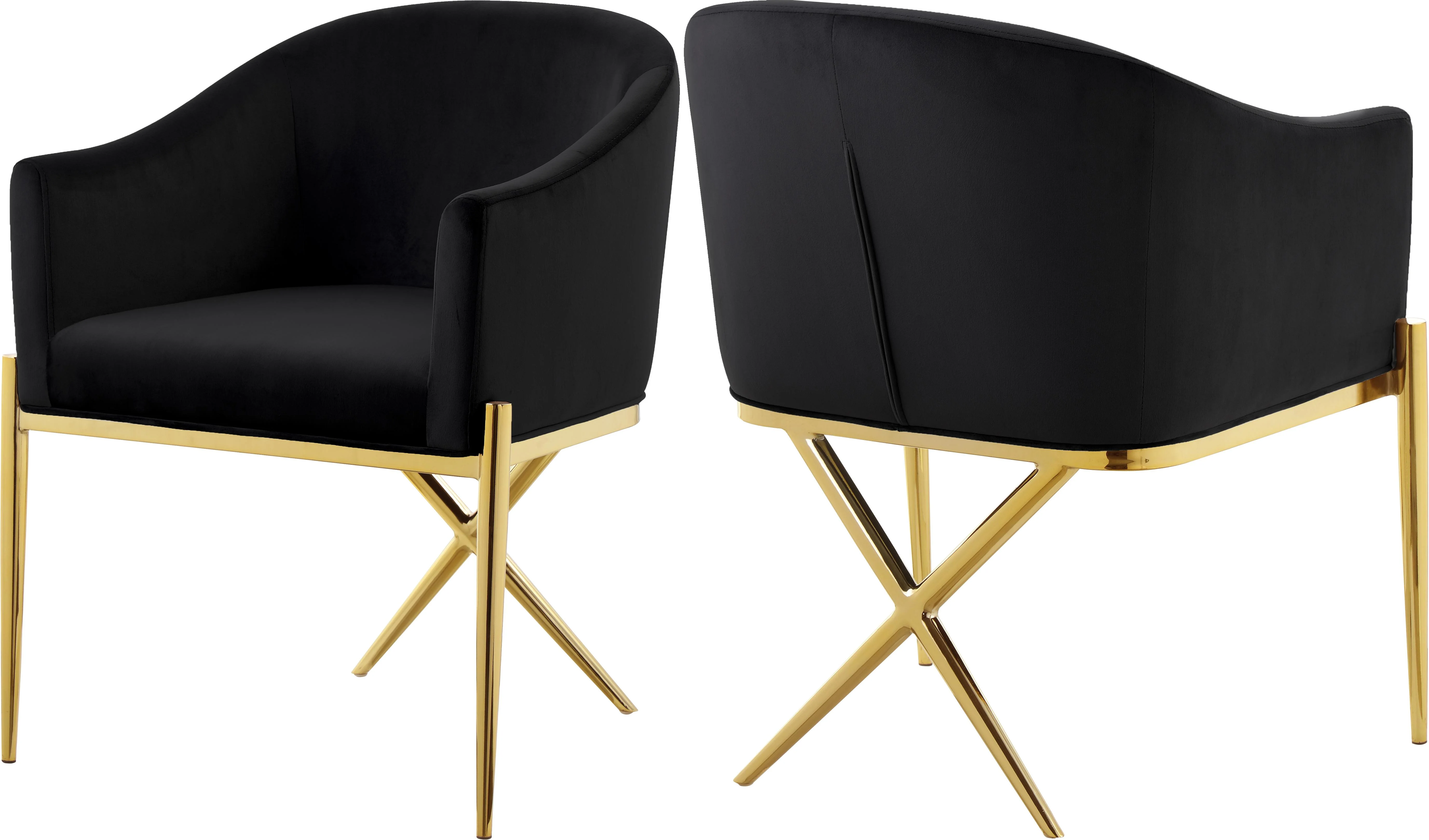 Xavier Black Velvet Dining Chair - Image 6