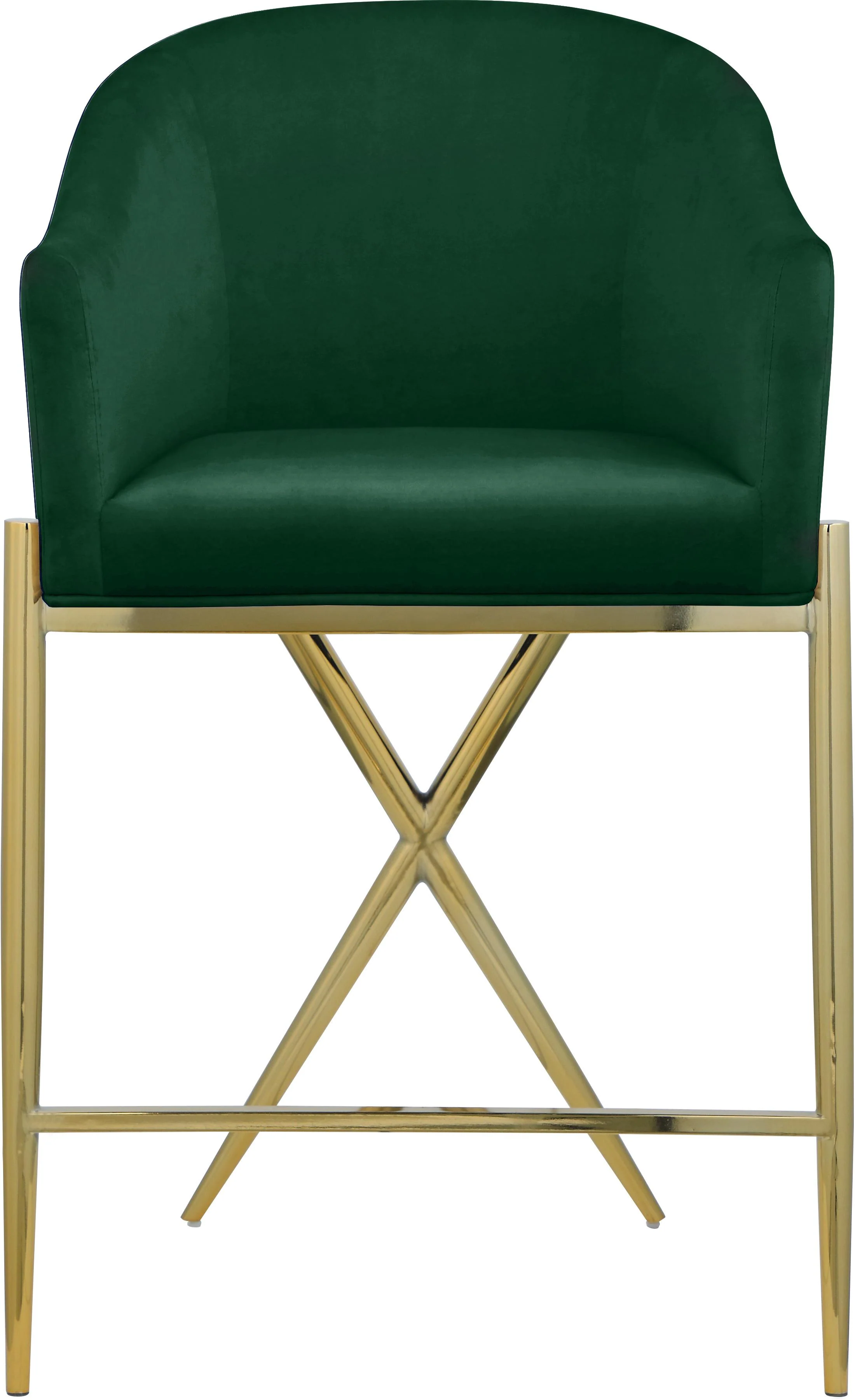 Xavier Green Velvet Counter Stool - Image 4