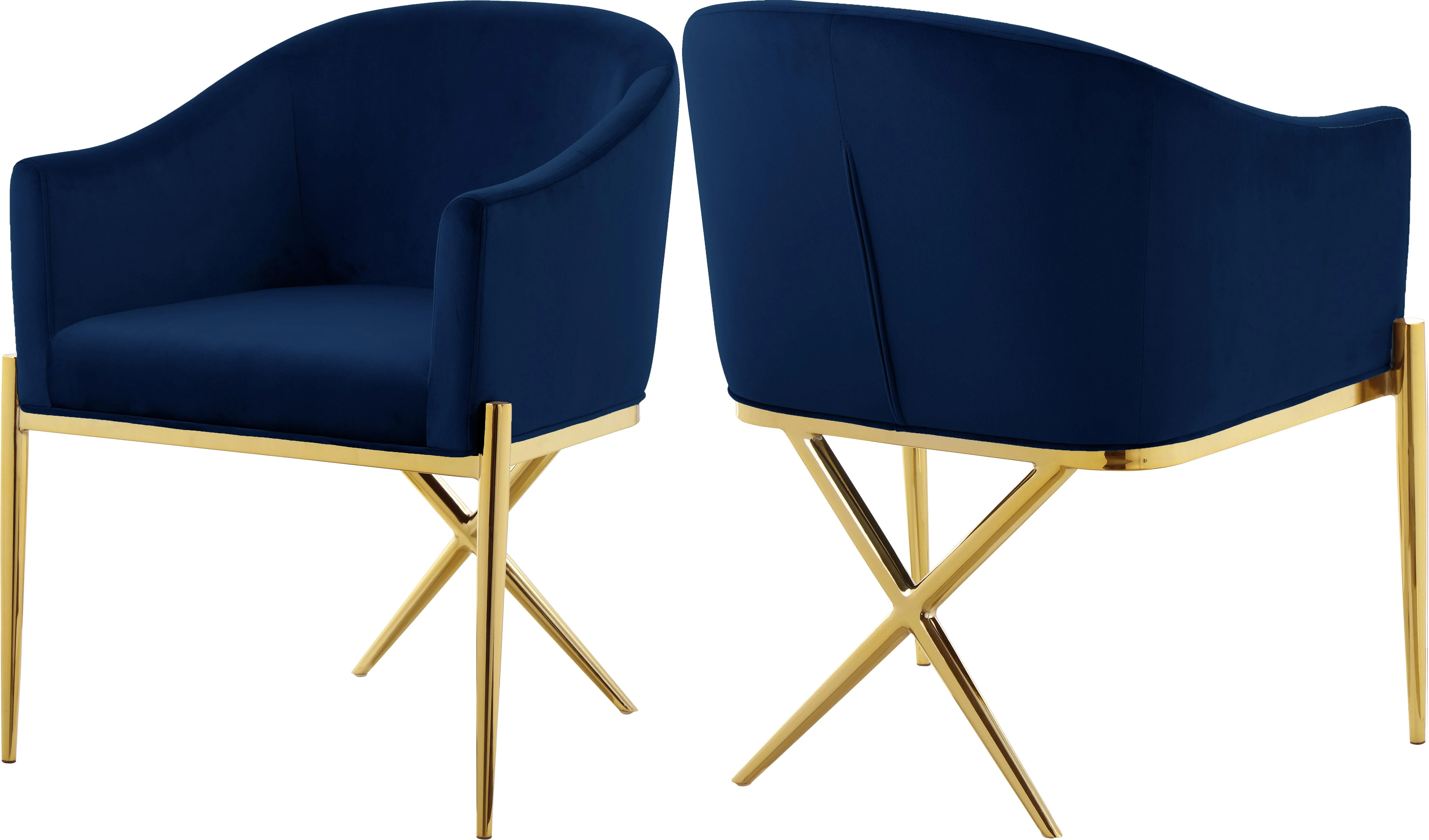 Xavier Navy Velvet Dining Chair - Image 6