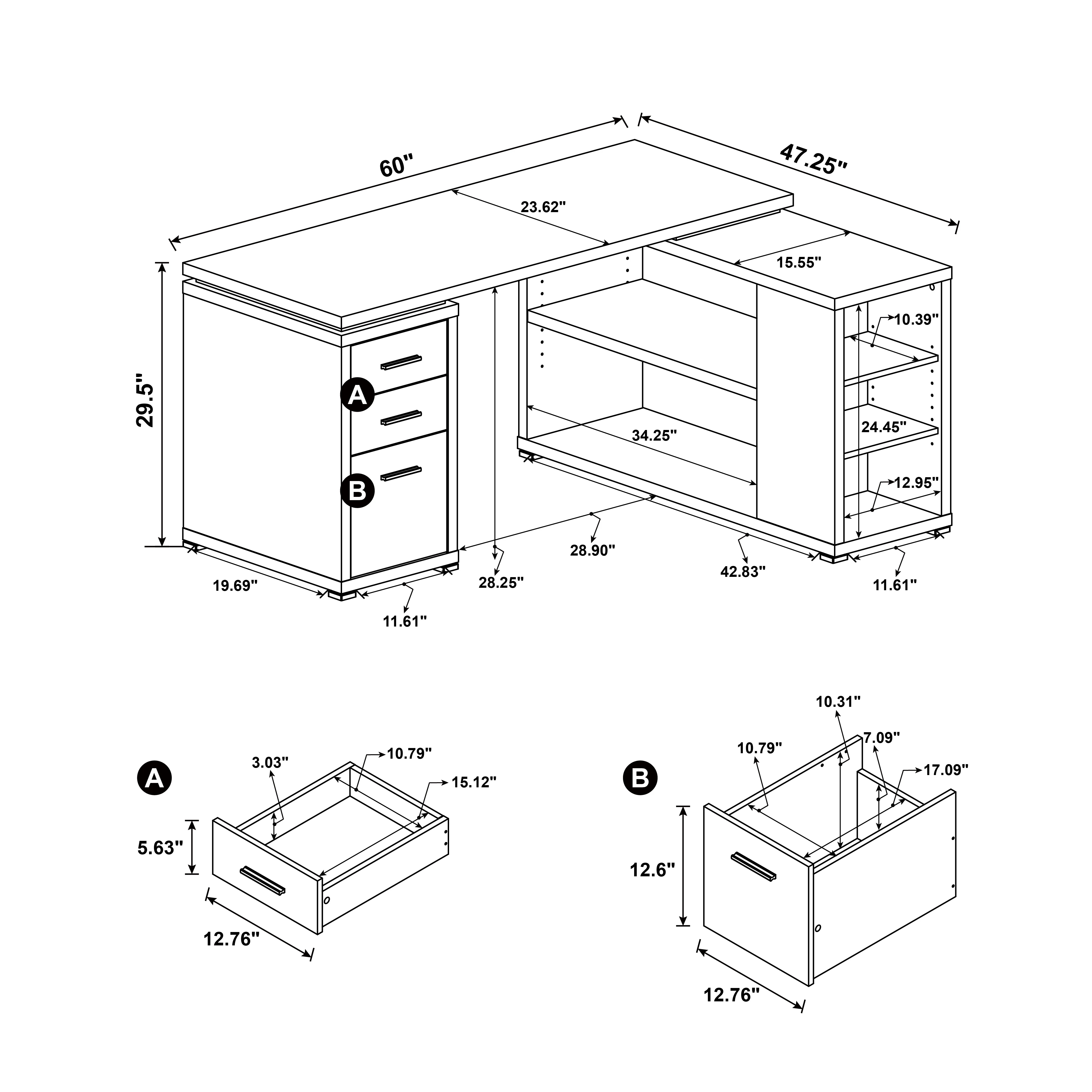 Yvette Computer Desk - Image 11